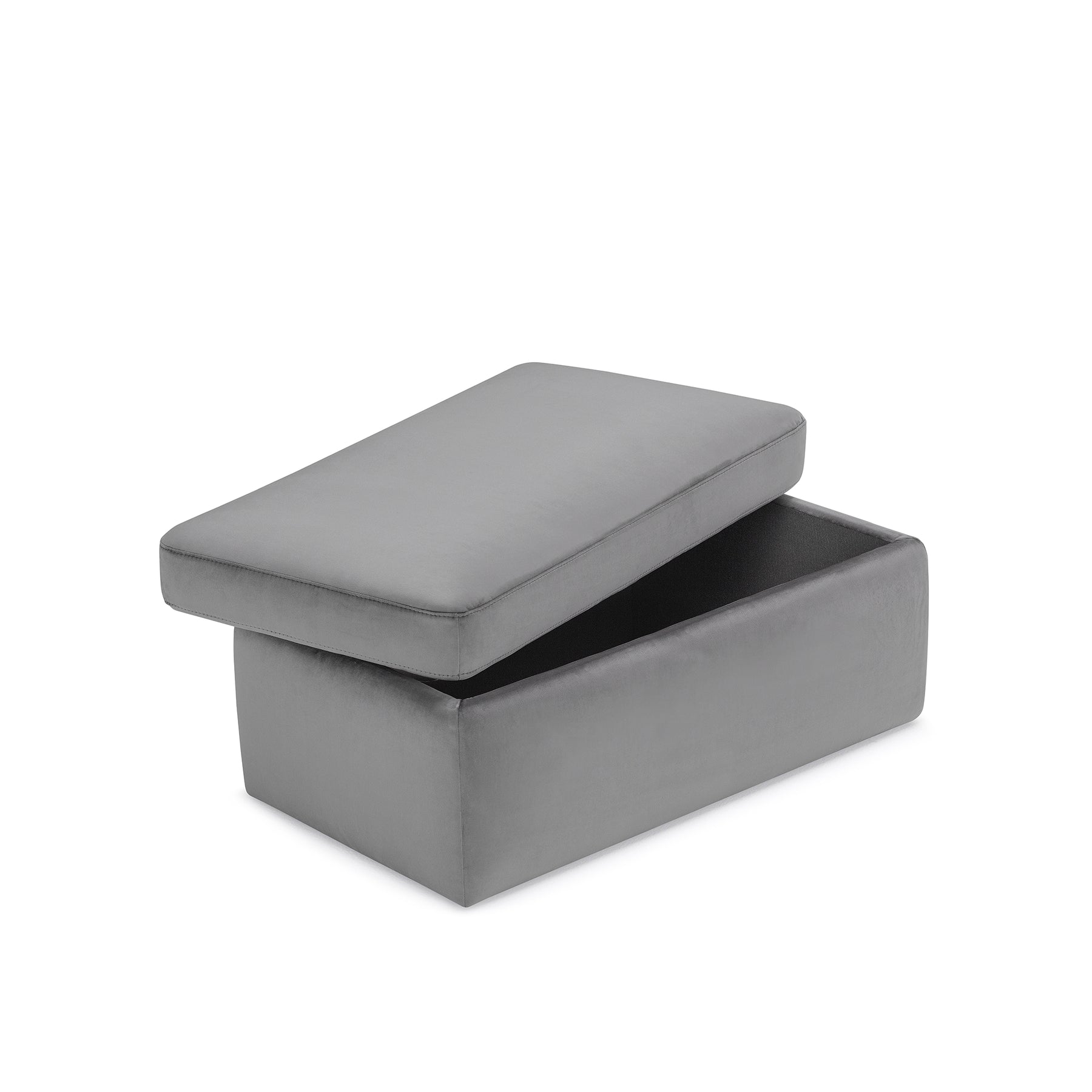 Pouf Contenitore Made in Italy in Velluto Grigio - VULGANO