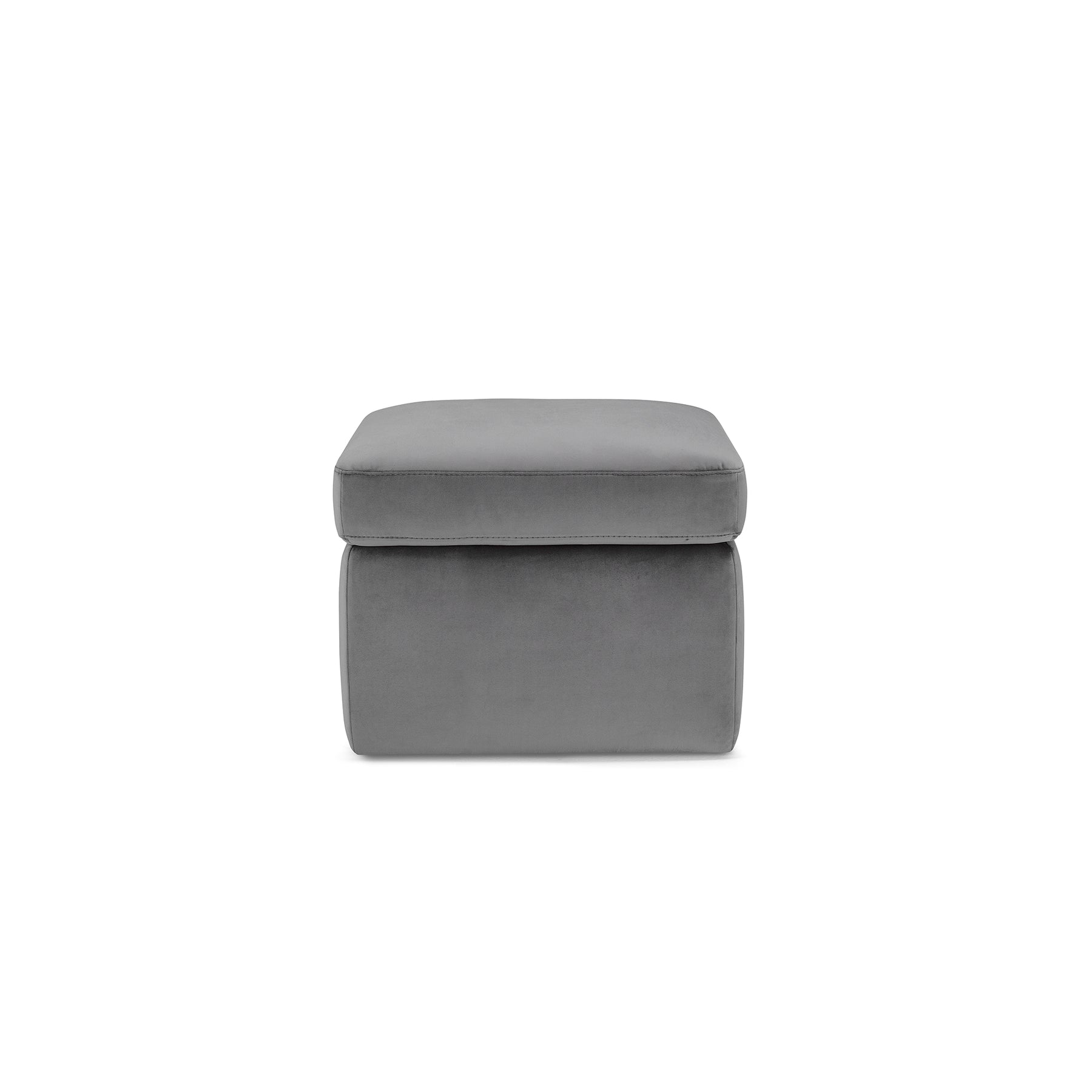 Pouf Contenitore Made in Italy in Velluto Grigio - VULGANO