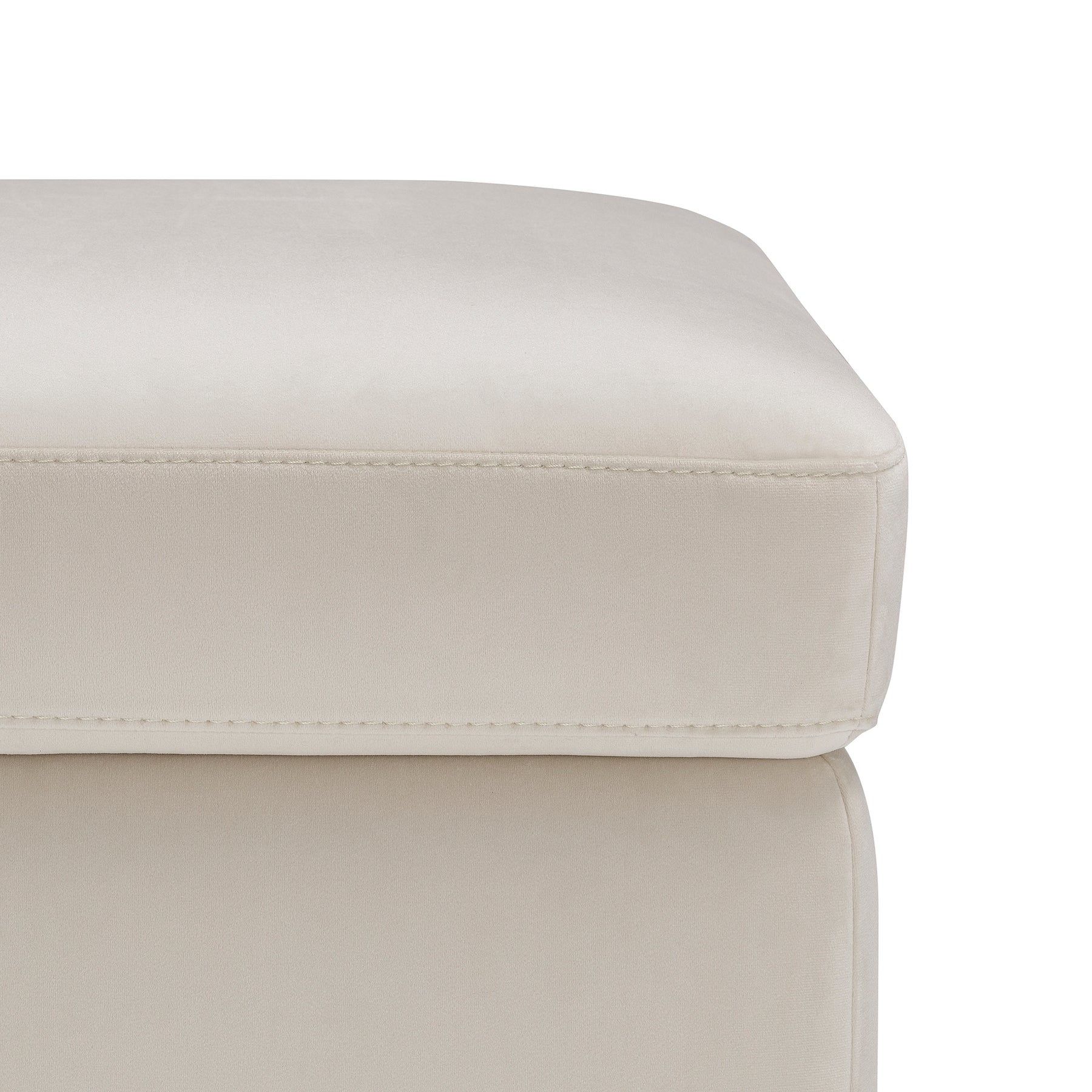 Pouf Contenitore Made in Italy in Velluto Beige - VULGANO