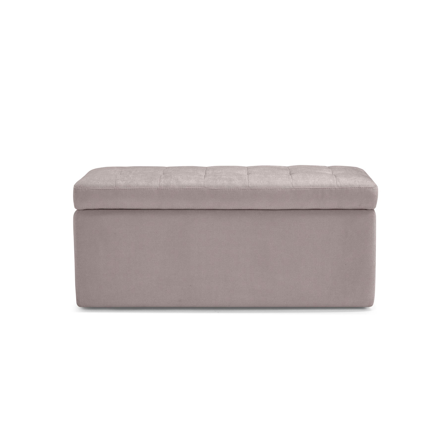 Panca Contenitore Made in Italy Trapuntata in Tessuto Cinigliato Tortora modello VALSURA