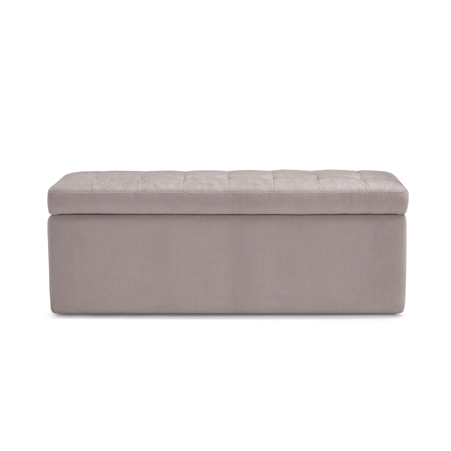 Panca Contenitore Made in Italy Trapuntata in Tessuto Cinigliato Tortora modello VALSURA