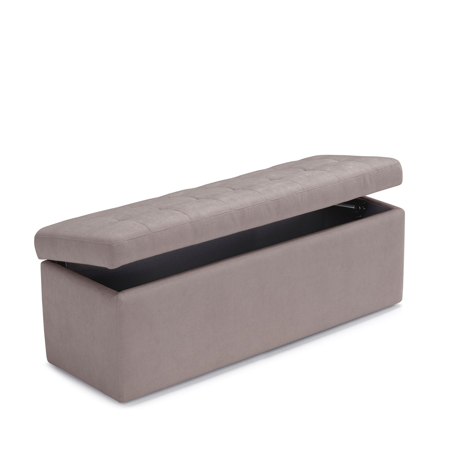 Panca Contenitore Made in Italy Trapuntata in Tessuto Cinigliato Tortora modello VALSURA