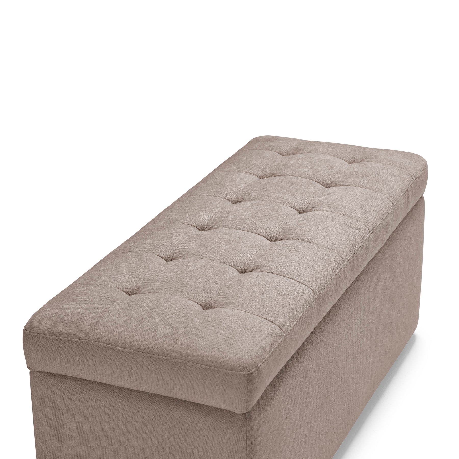 Panca Contenitore Made in Italy Trapuntata in Tessuto Cinigliato Camel modello VALSURA
