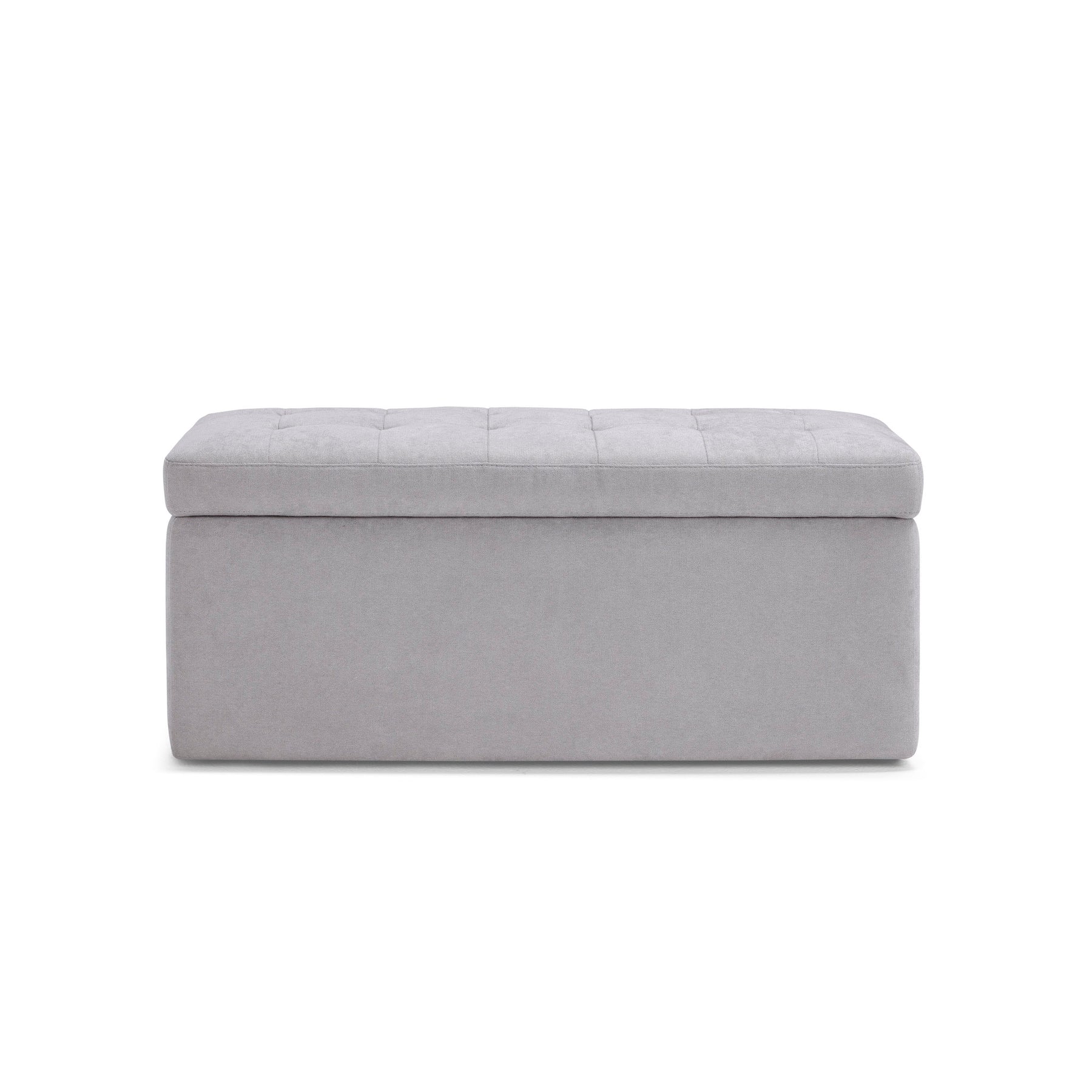Panca Contenitore Made in Italy Trapuntata in Tessuto Cinigliato Grigio Chiaro modello VALSURA