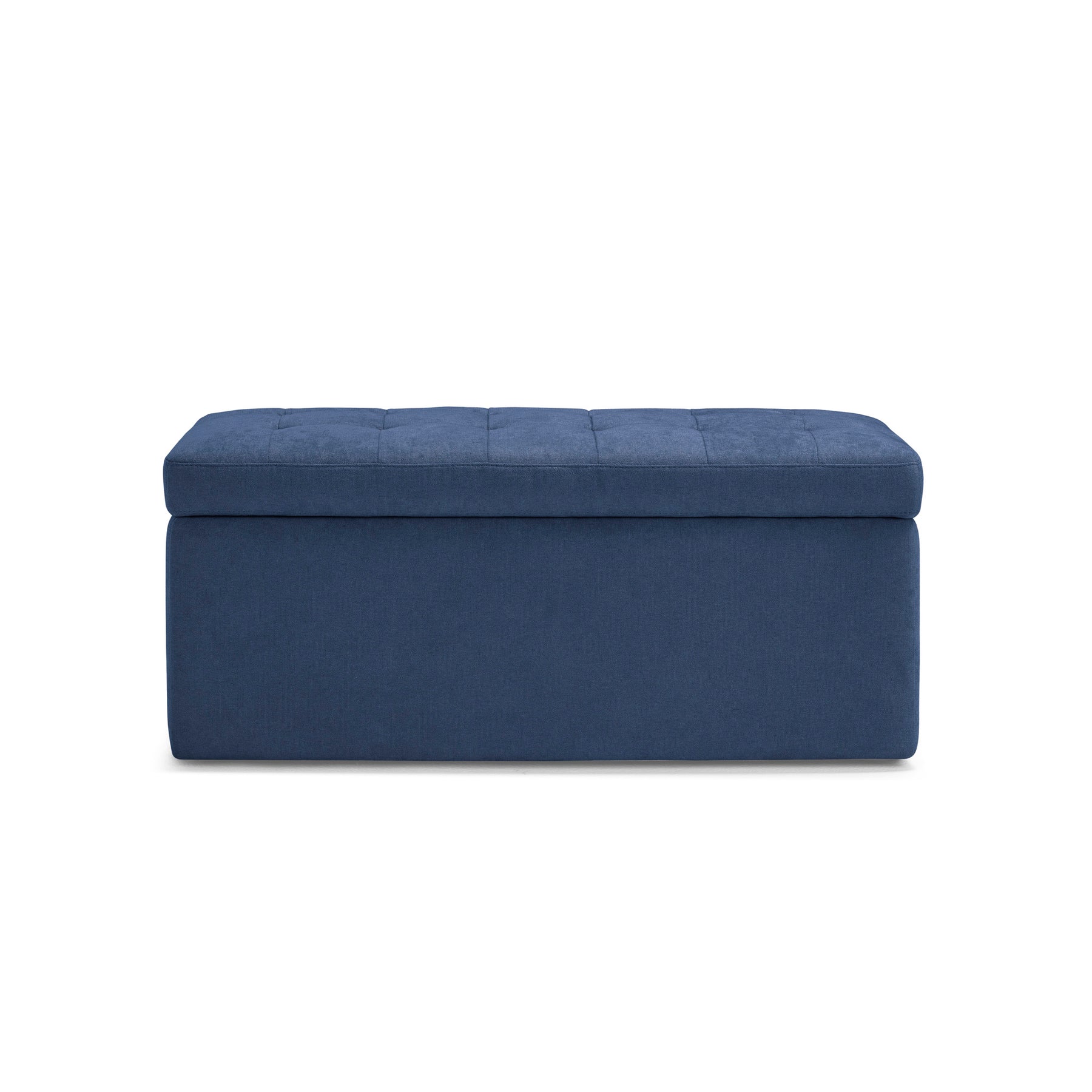 Panca Contenitore Made in Italy Trapuntata in Tessuto Cinigliato Blu - VALSURA