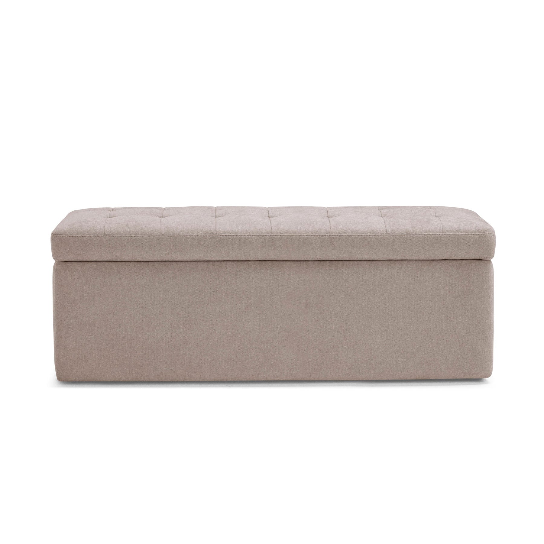Panca Contenitore Made in Italy Trapuntata in Tessuto Cinigliato Camel modello VALSURA