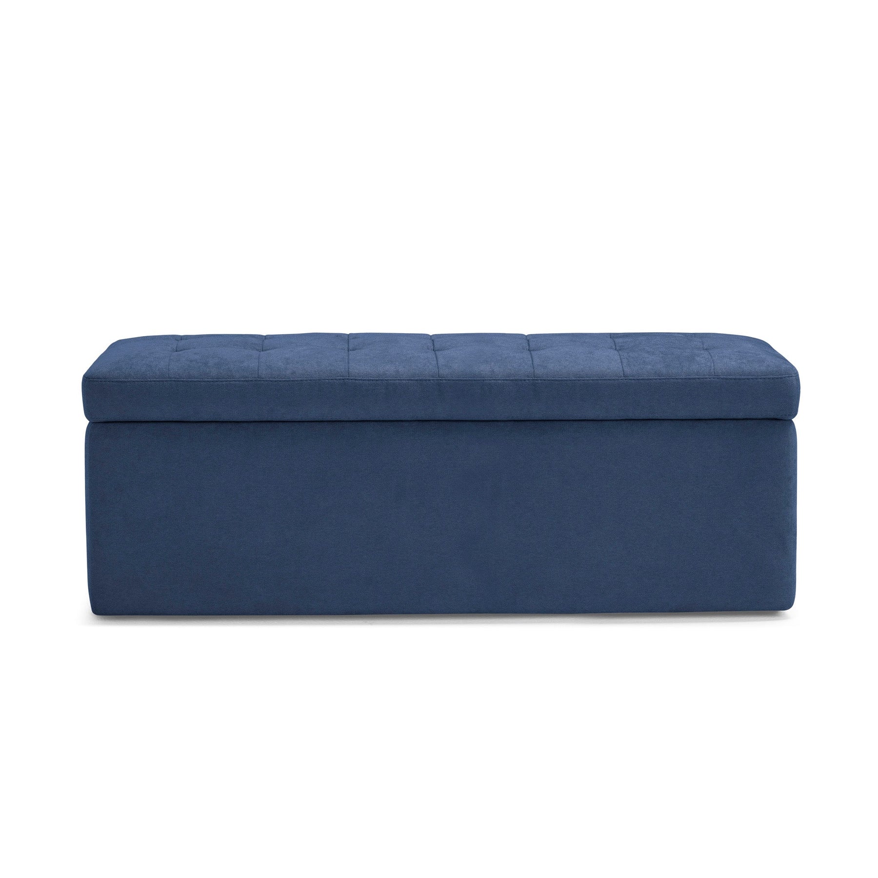 Panca Contenitore Made in Italy Trapuntata in Tessuto Cinigliato Blu - VALSURA