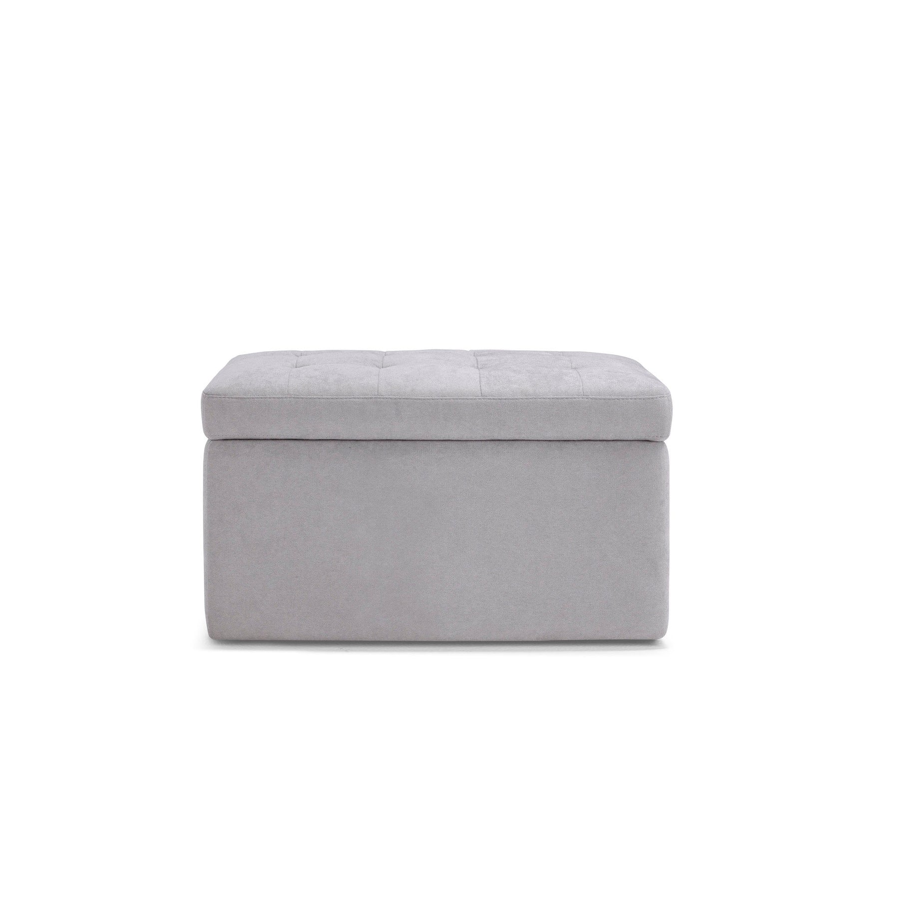 Panca Contenitore Made in Italy Trapuntata in Tessuto Cinigliato Grigio Chiaro modello VALSURA