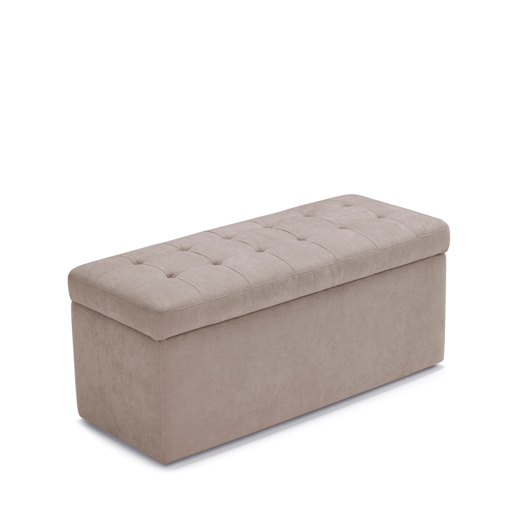 Panca Contenitore Made in Italy Trapuntata in Tessuto Cinigliato Camel modello VALSURA