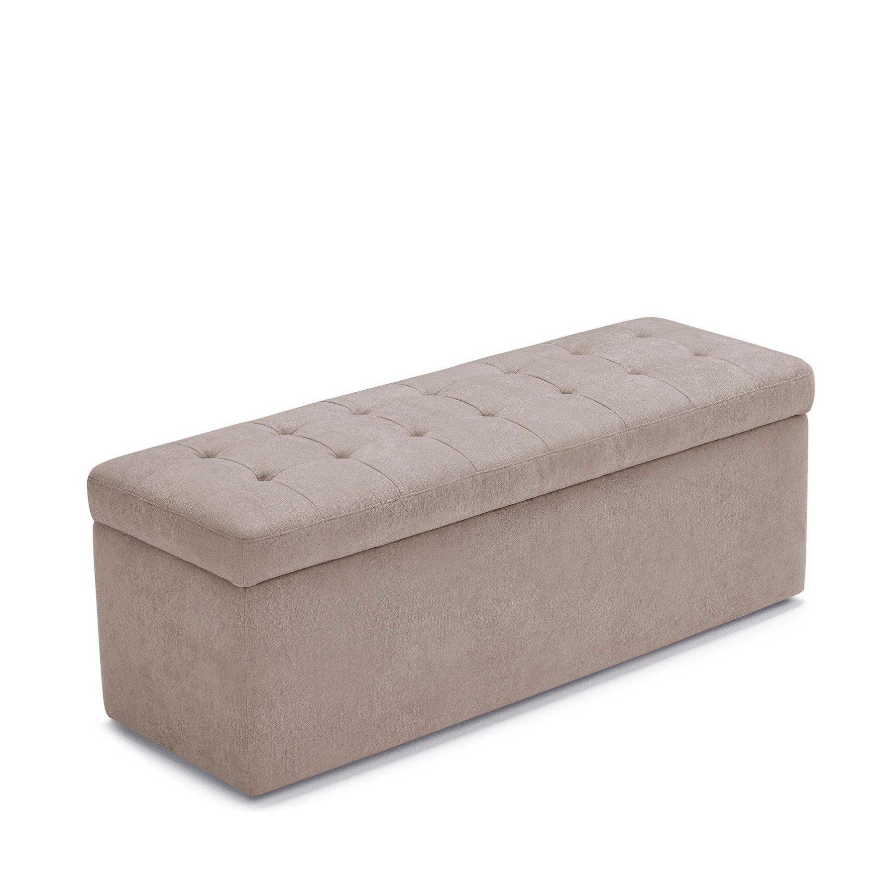 Panca Contenitore Made in Italy Trapuntata in Tessuto Cinigliato Camel modello VALSURA