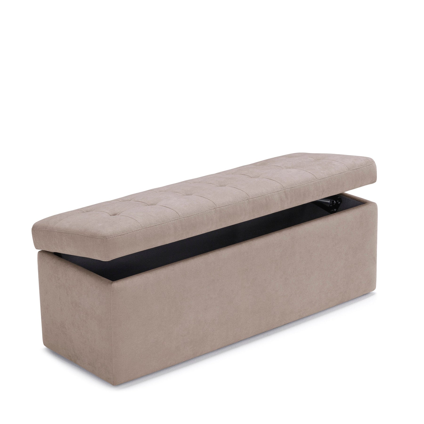 Panca Contenitore Made in Italy Trapuntata in Tessuto Cinigliato Camel modello VALSURA