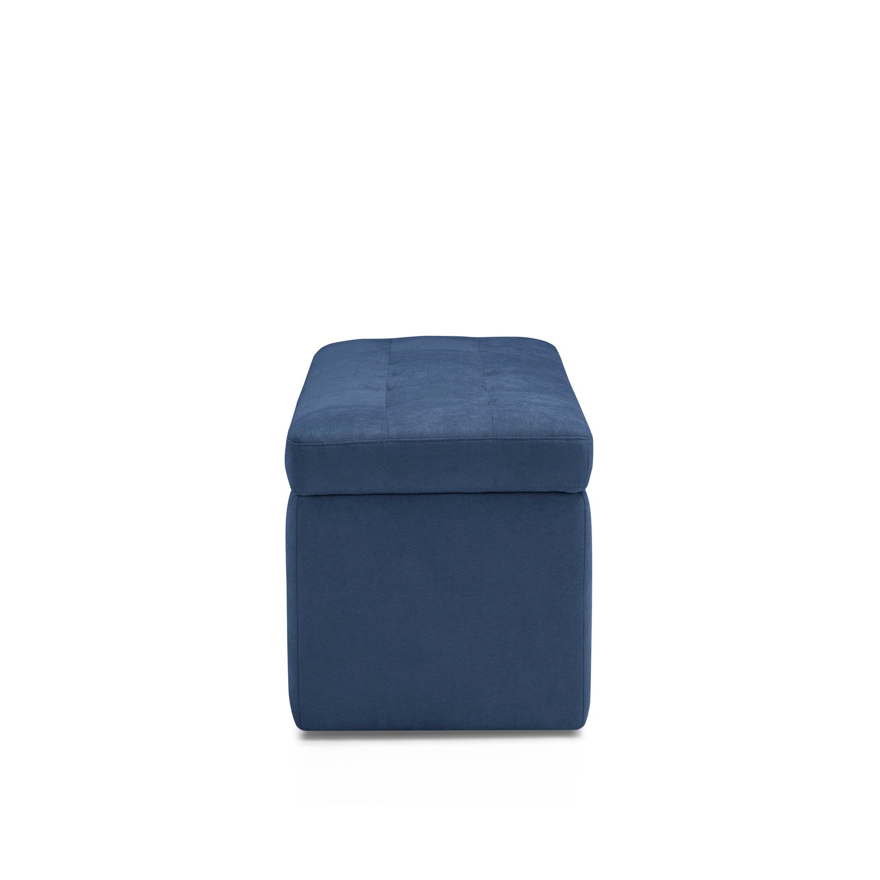 Panca Contenitore Made in Italy Trapuntata in Tessuto Cinigliato Blu - VALSURA