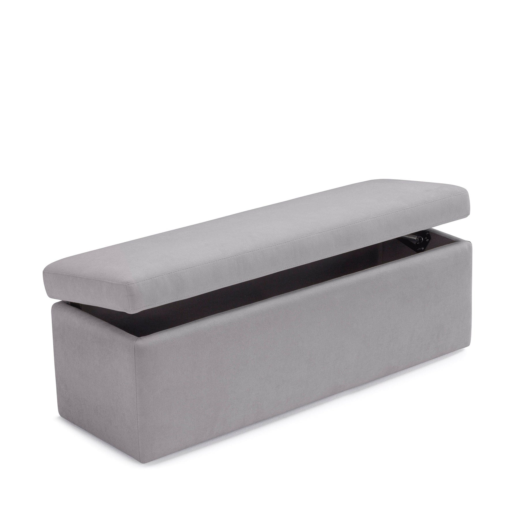 Panca Contenitore Made in Italy in Tessuto Cinigliato Grigio Chiaro - VIANA