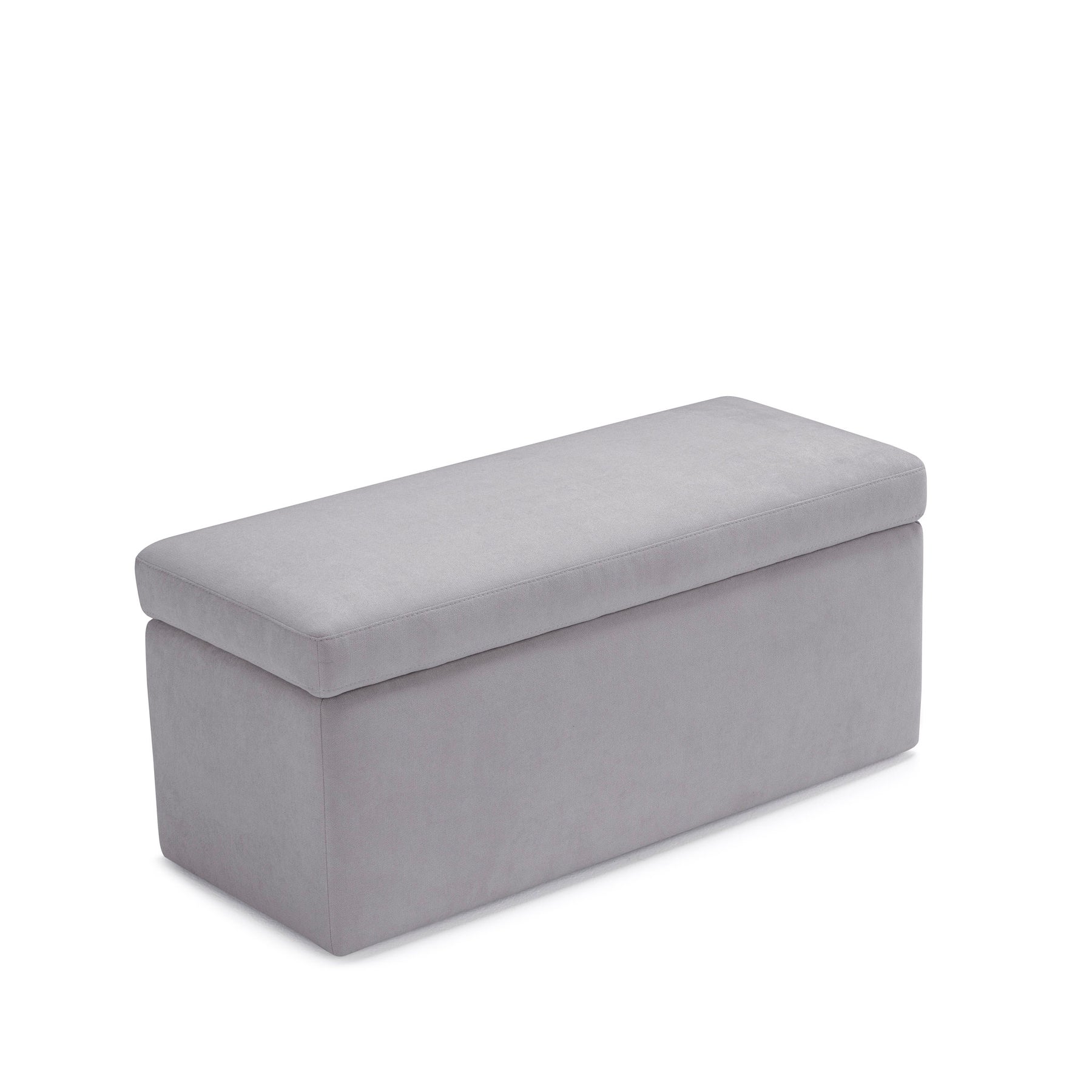 Panca Contenitore Made in Italy in Tessuto Cinigliato Grigio Chiaro - VIANA
