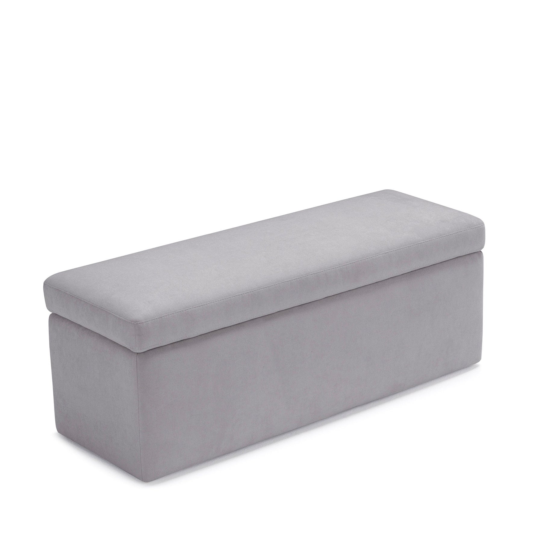 Panca Contenitore Made in Italy in Tessuto Cinigliato Grigio Chiaro - VIANA