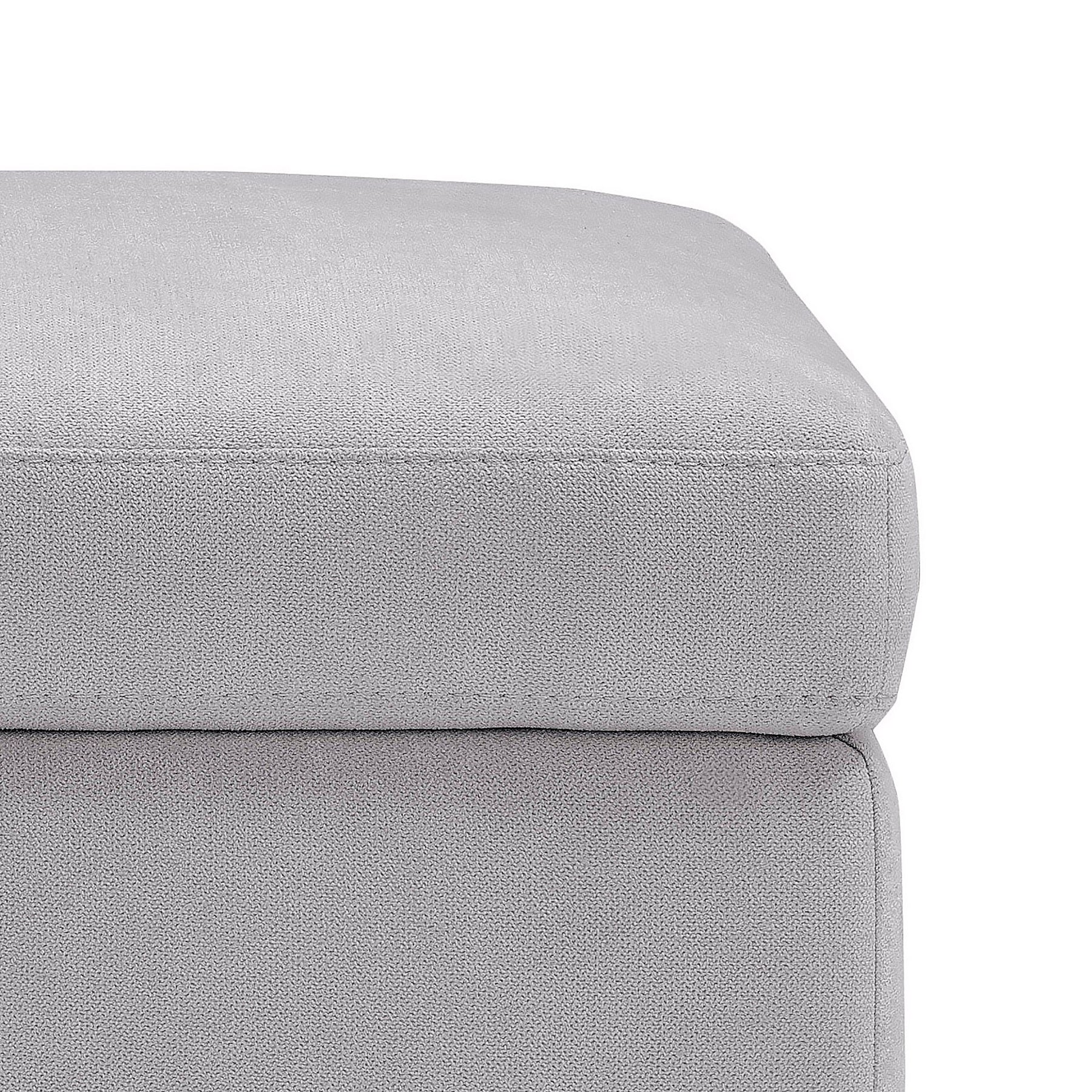 Pouf Contenitore Made in Italy in Tessuto Cinigliato Grigio Chiaro - VULGANO