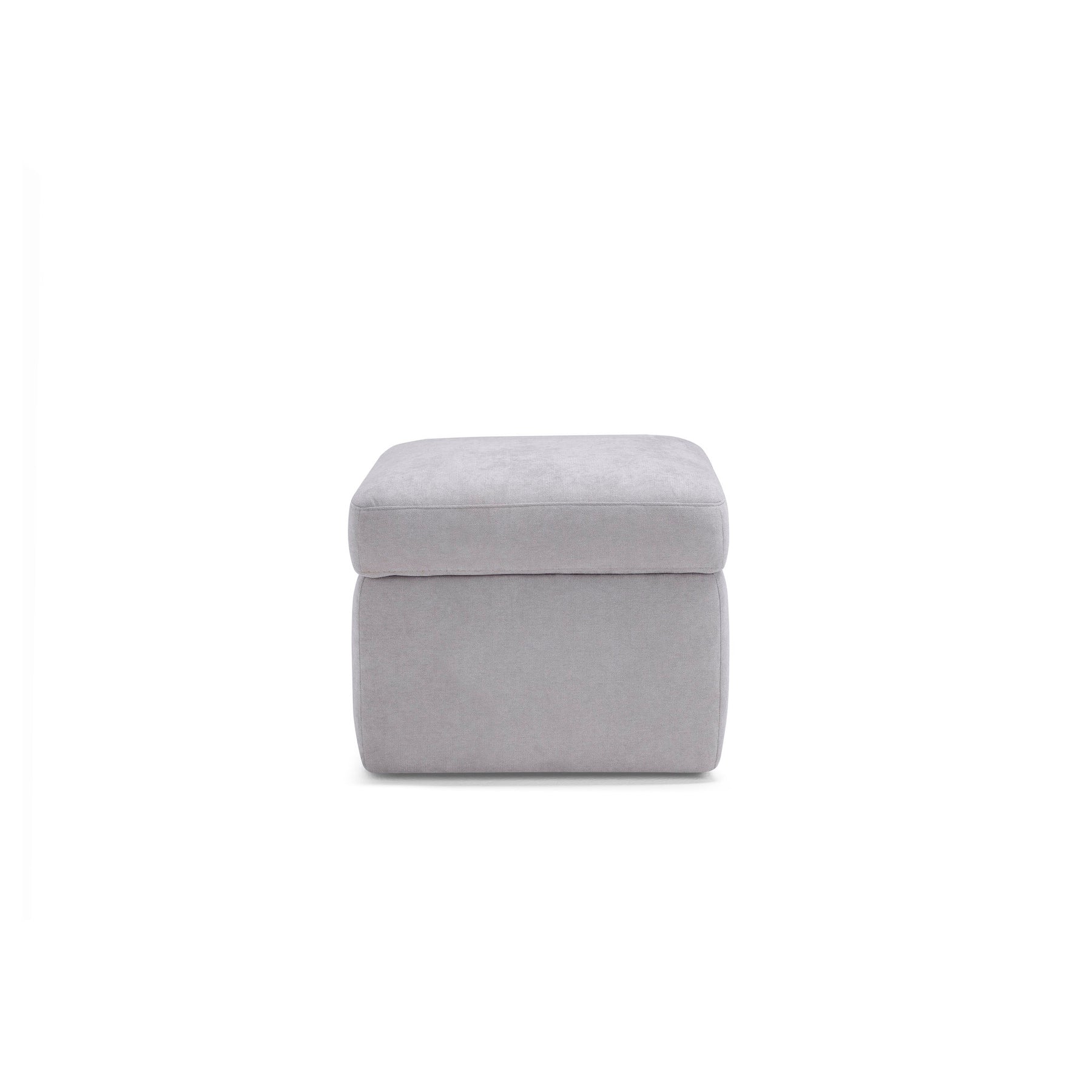 Pouf Contenitore Made in Italy in Tessuto Cinigliato Grigio Chiaro - VULGANO