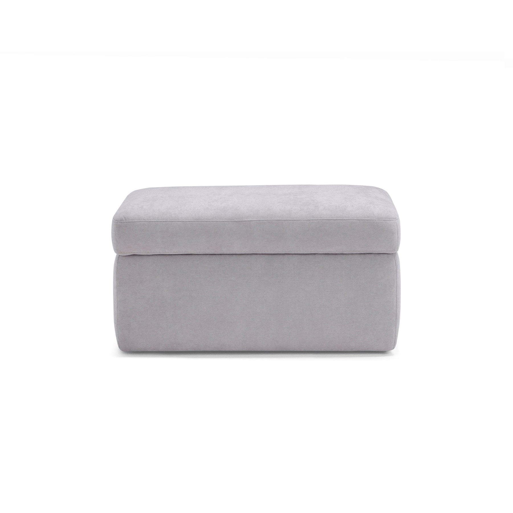 Pouf Contenitore Made in Italy in Tessuto Cinigliato Grigio Chiaro - VULGANO