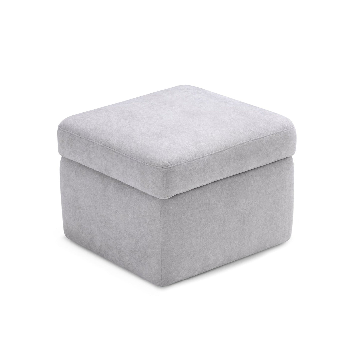 Pouf Contenitore Made in Italy in Tessuto Cinigliato Grigio Chiaro - VULGANO