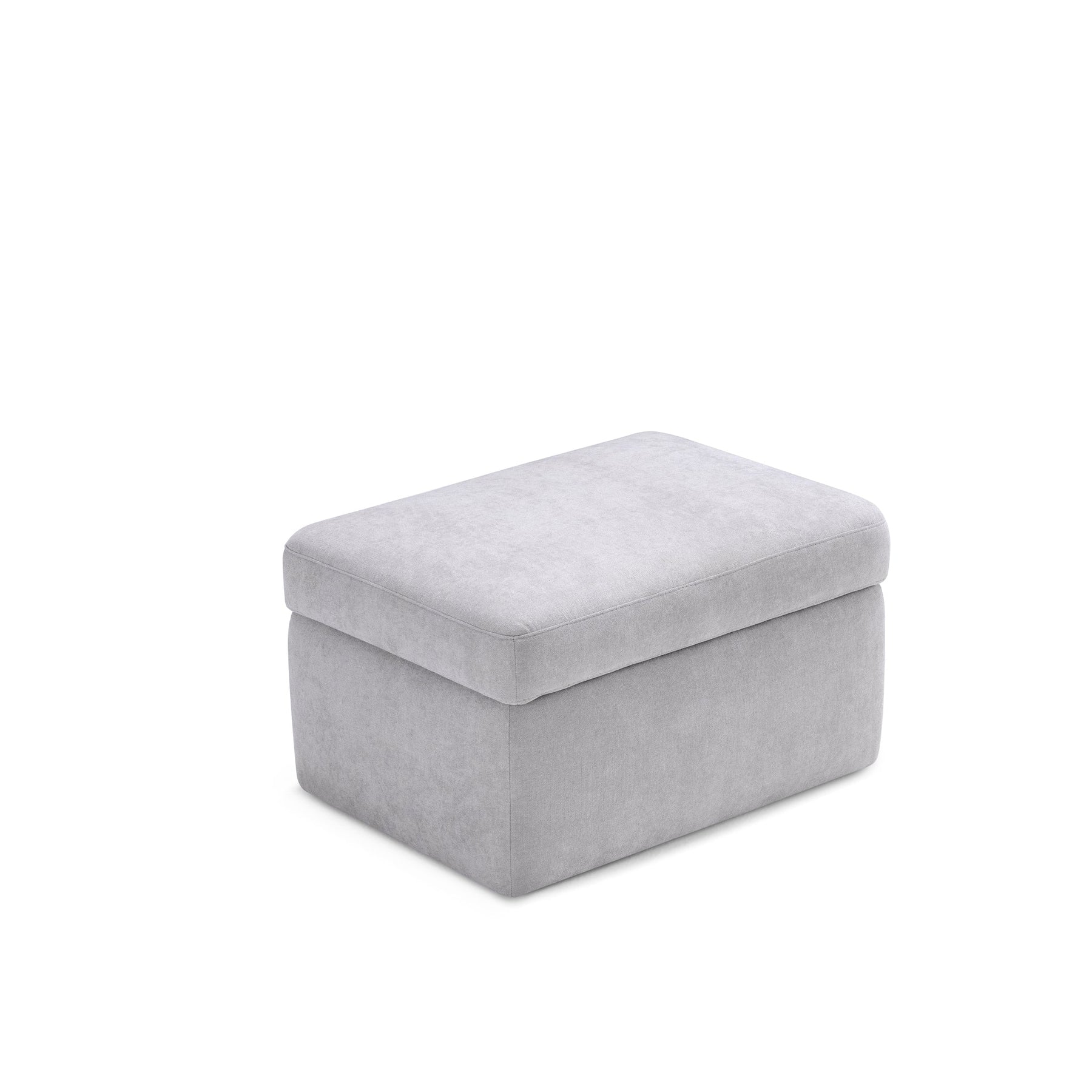 Pouf Contenitore Made in Italy in Tessuto Cinigliato Grigio Chiaro - VULGANO