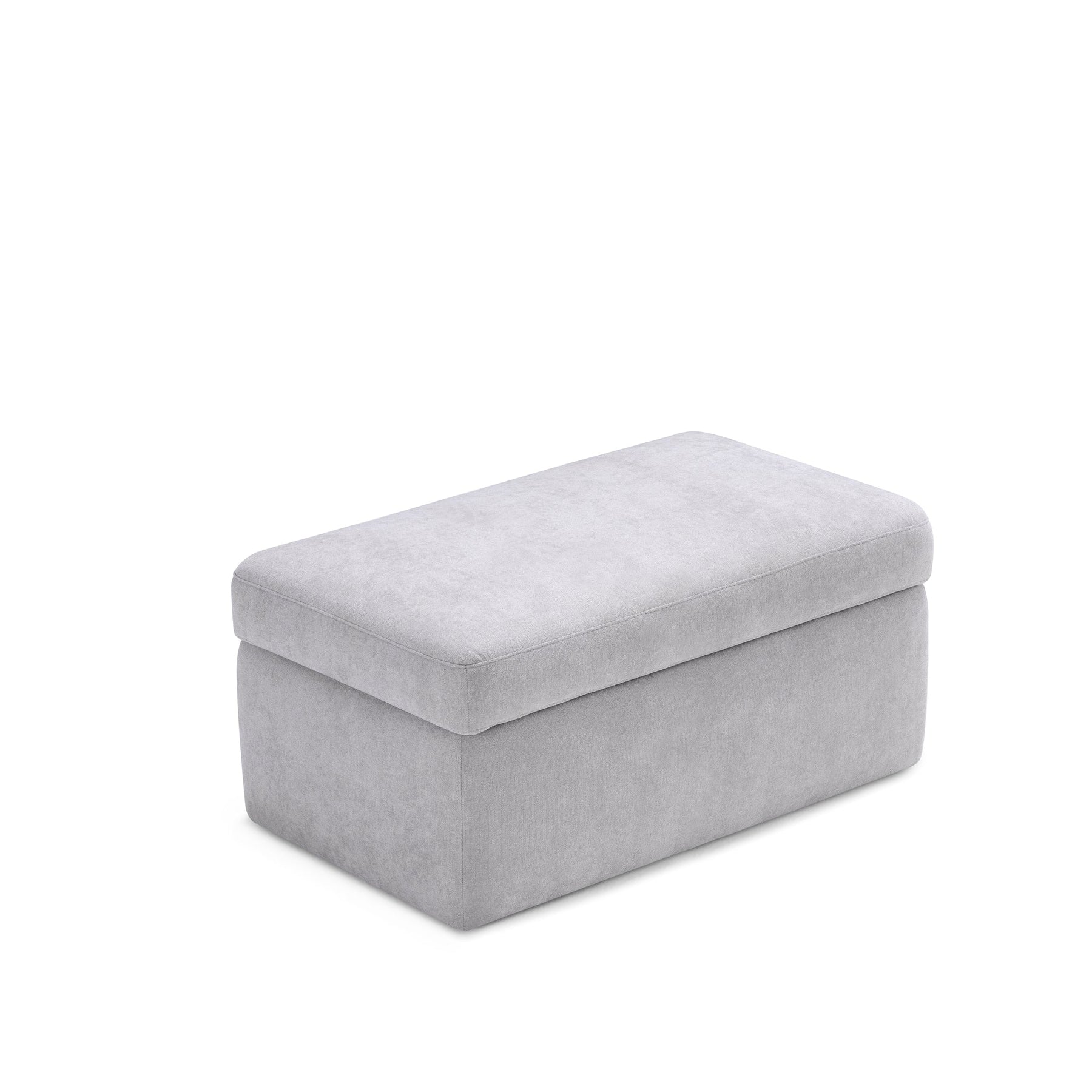 Pouf Contenitore Made in Italy in Tessuto Cinigliato Grigio Chiaro - VULGANO