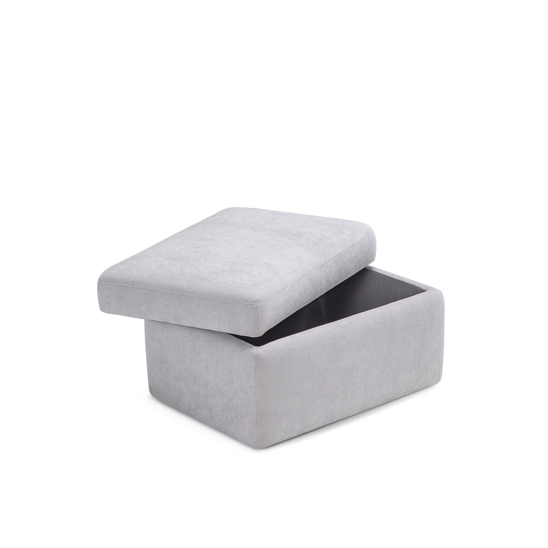 Pouf Contenitore Made in Italy in Tessuto Cinigliato Grigio Chiaro - VULGANO