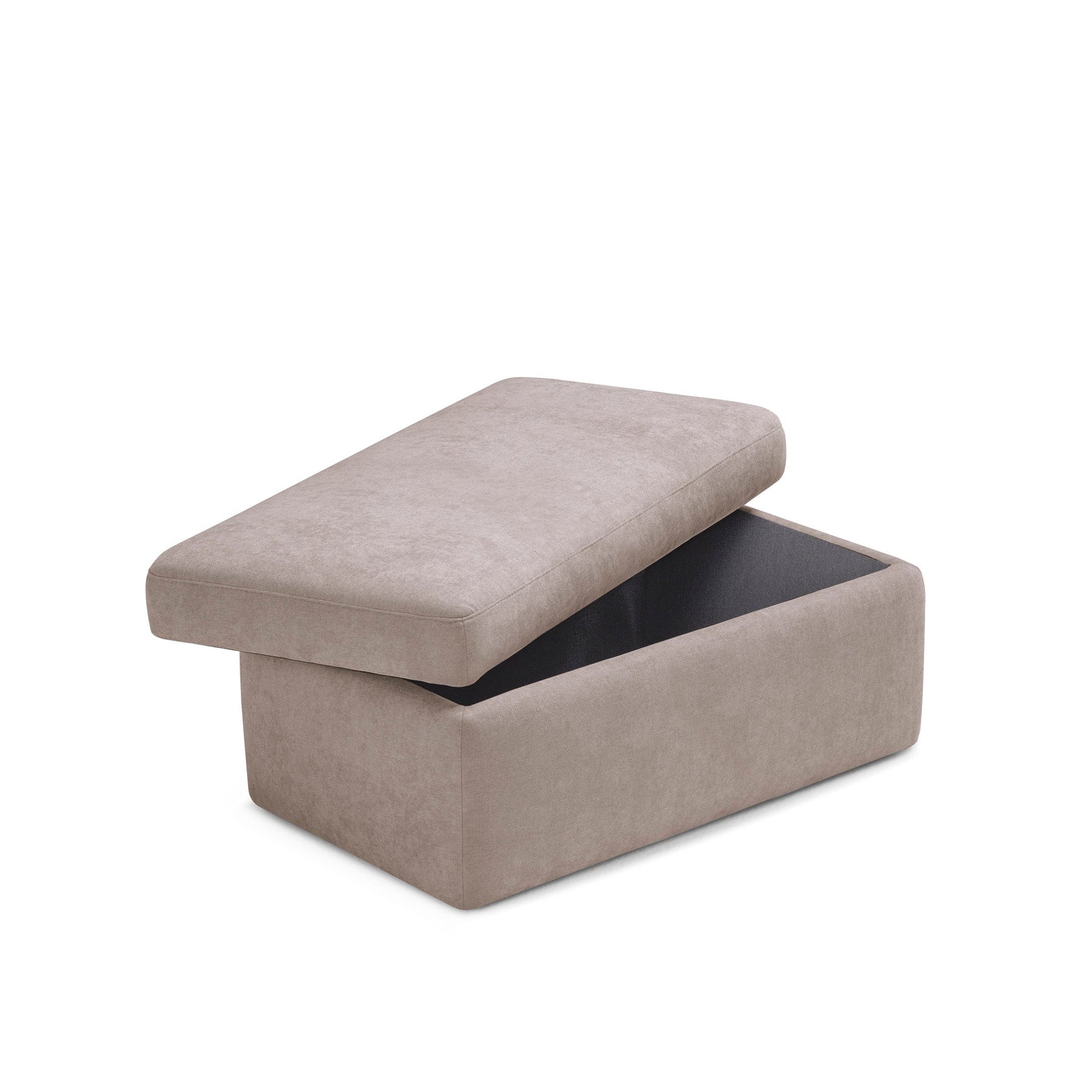 Pouf Contenitore Made in Italy in Tessuto Cinigliato Camel - VULGANO