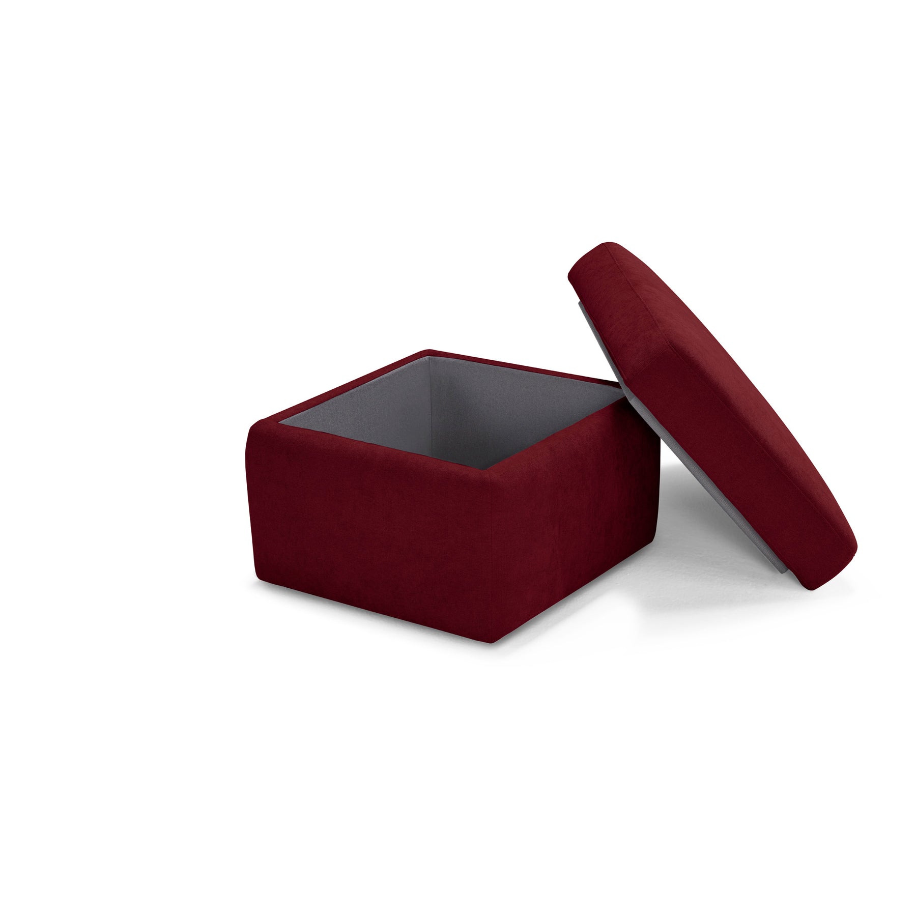 Pouf Contenitore Made in Italy in Tessuto Cinigliato Bordeaux - VULGANO