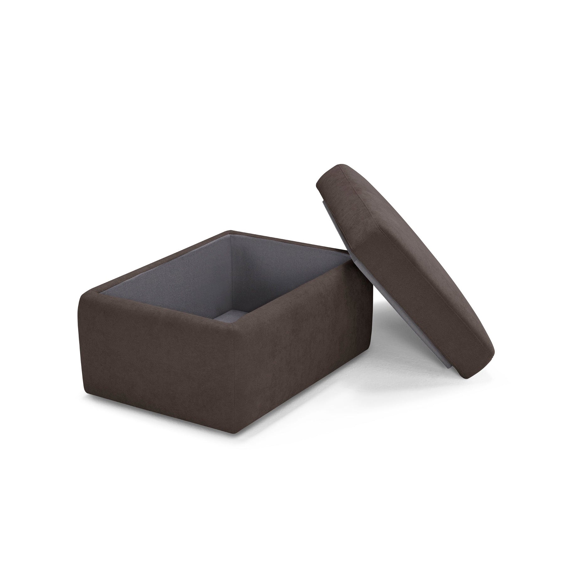 Pouf Contenitore Made in Italy in Tessuto Cinigliato marrone - VULGANO