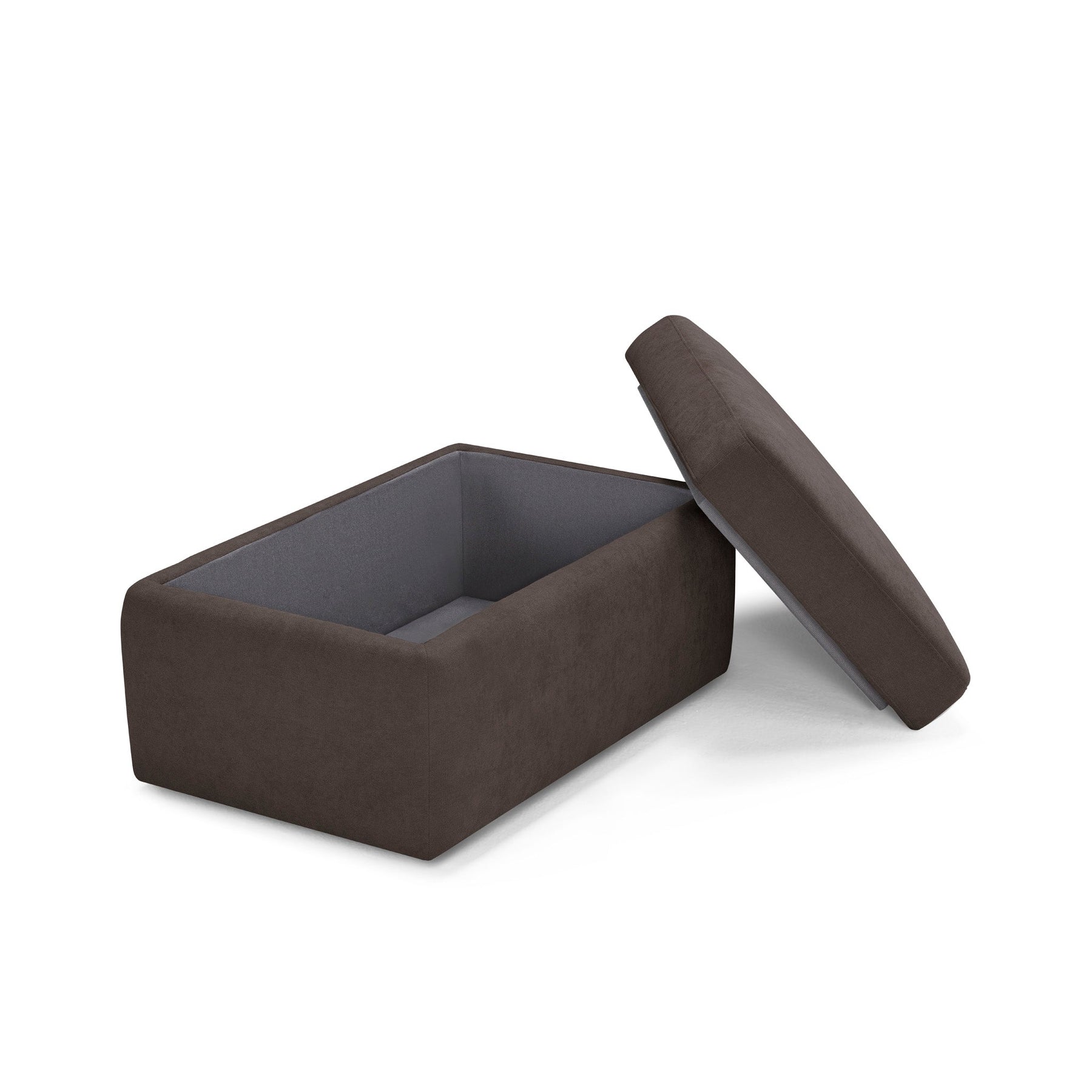 Pouf Contenitore Made in Italy in Tessuto Cinigliato marrone - VULGANO