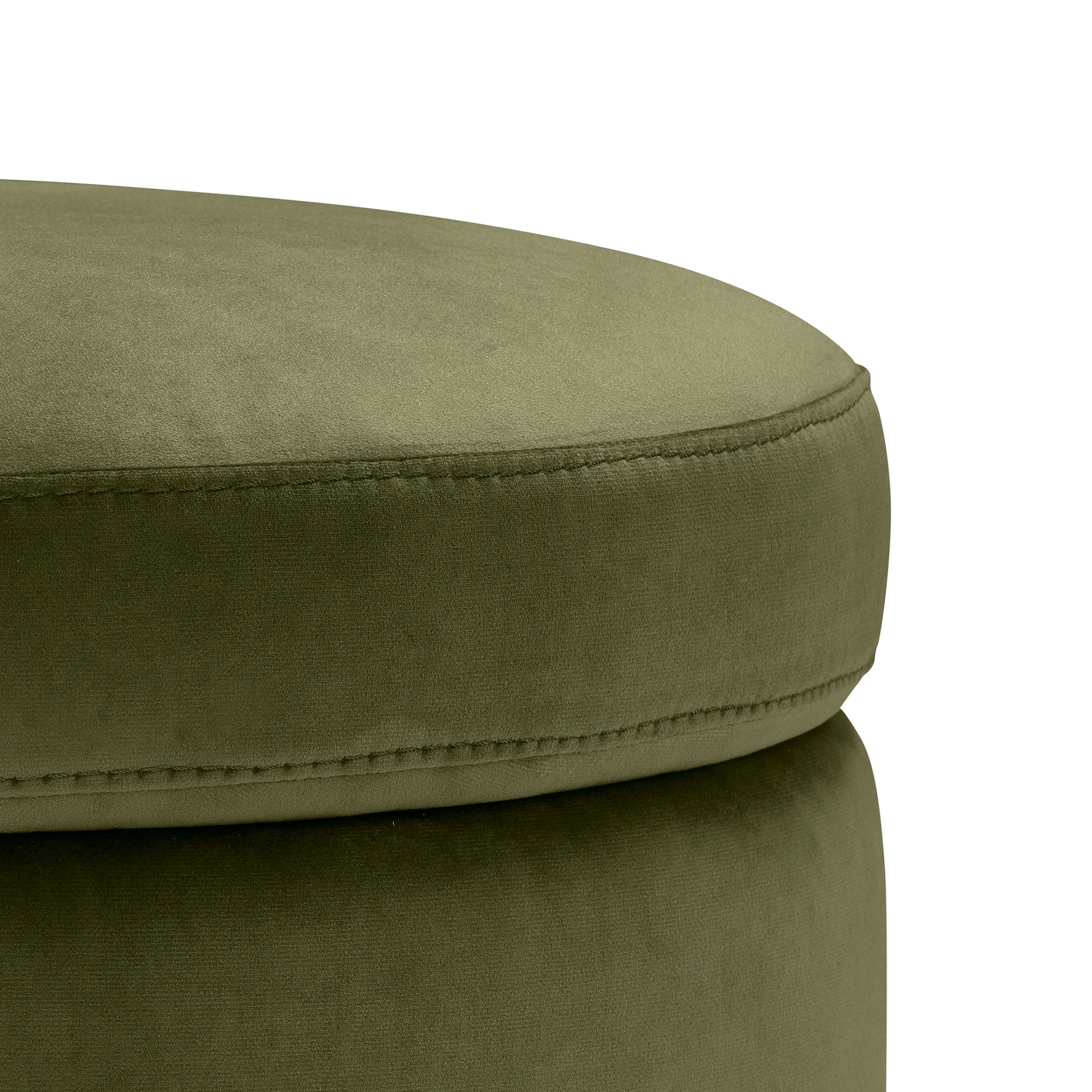 Pouf Contenitore Made in Italy Tondo in Velluto Verde - Paranà