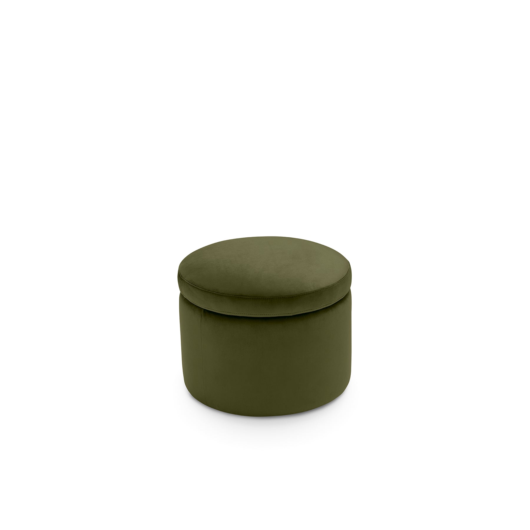 Pouf Contenitore Made in Italy Tondo in Velluto Verde - Paranà