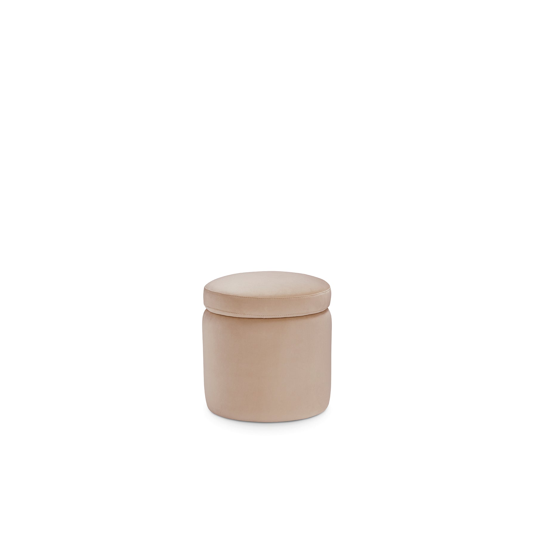 Pouf Contenitore Made in Italy Tondo in Velluto Camel - Paranà