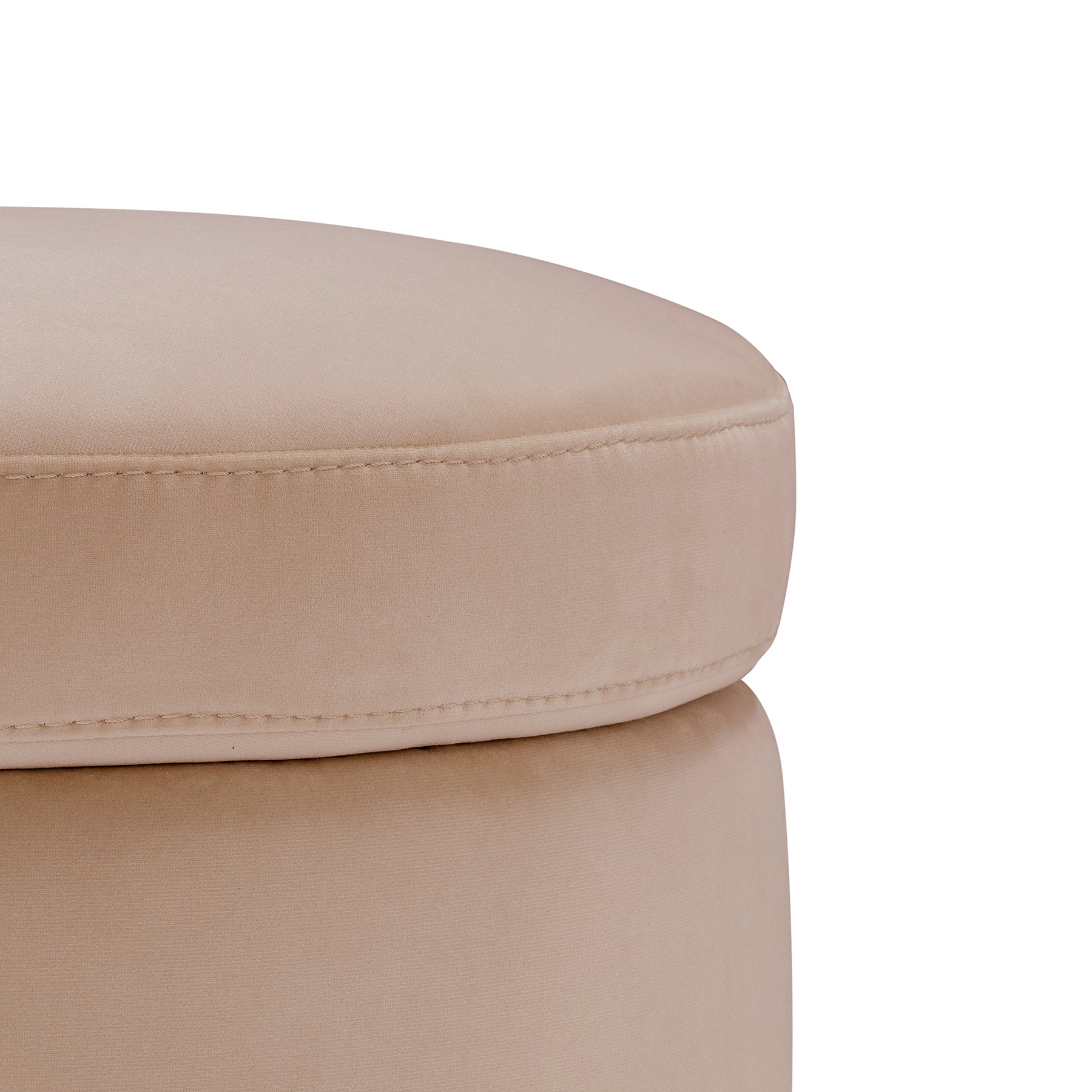 Pouf Contenitore Made in Italy Tondo in Velluto Camel - Paranà