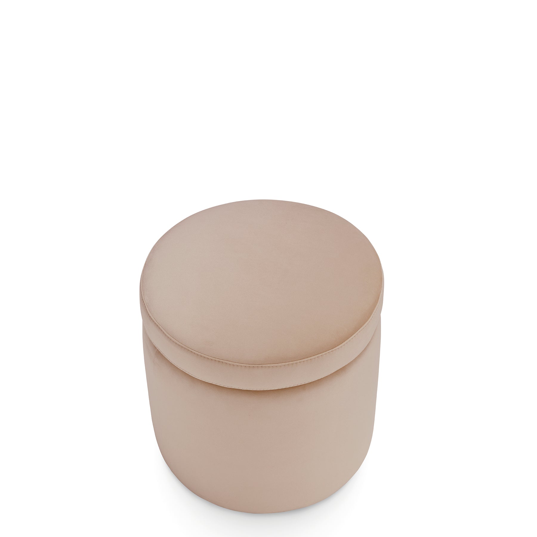 Pouf Contenitore Made in Italy Tondo in Velluto Camel - Paranà