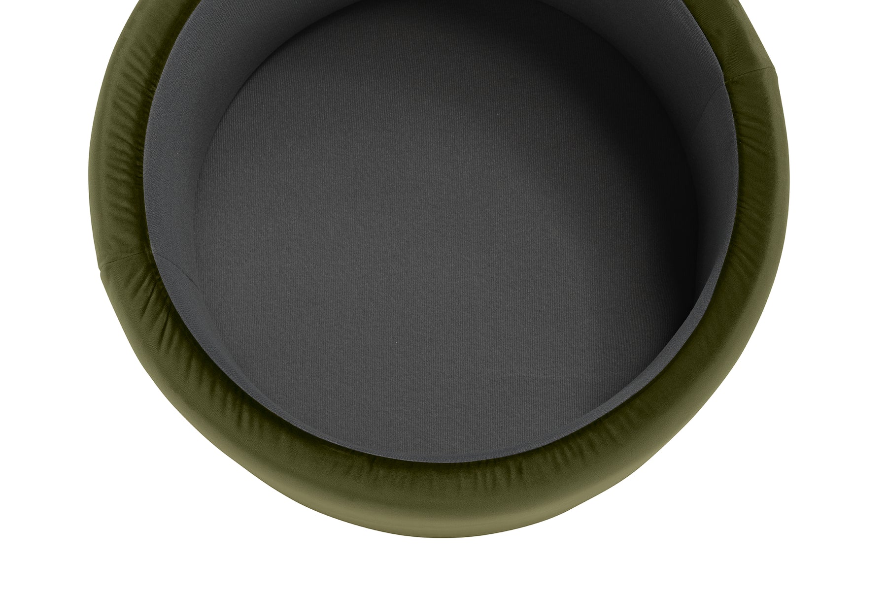 Pouf Contenitore Made in Italy Tondo in Velluto Verde - Paranà
