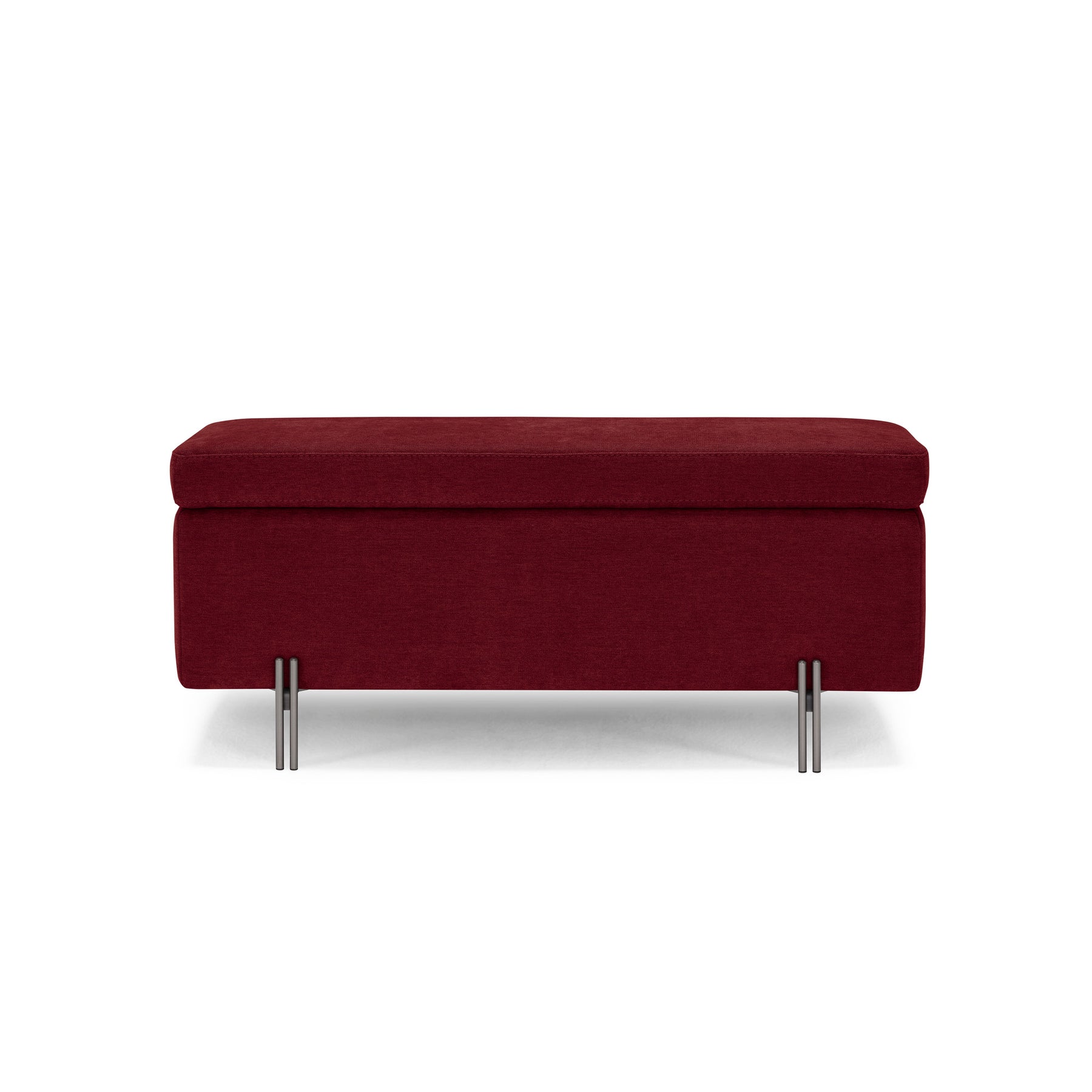 Panca Contenitore Made in Italy in Tessuto Cinigliato Bordeaux - SARDORELLA 110x45 cm