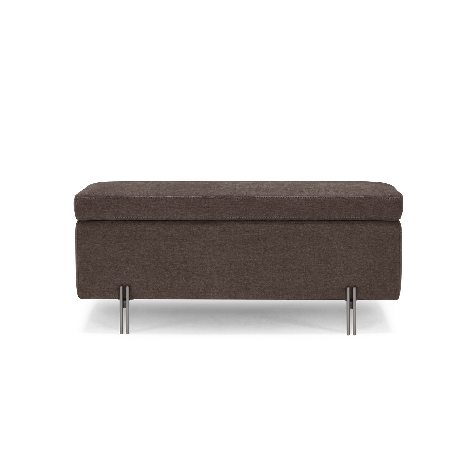 Panca Contenitore Made in Italy in Tessuto Cinigliato Marrone - SARDORELLA 110x45 cm