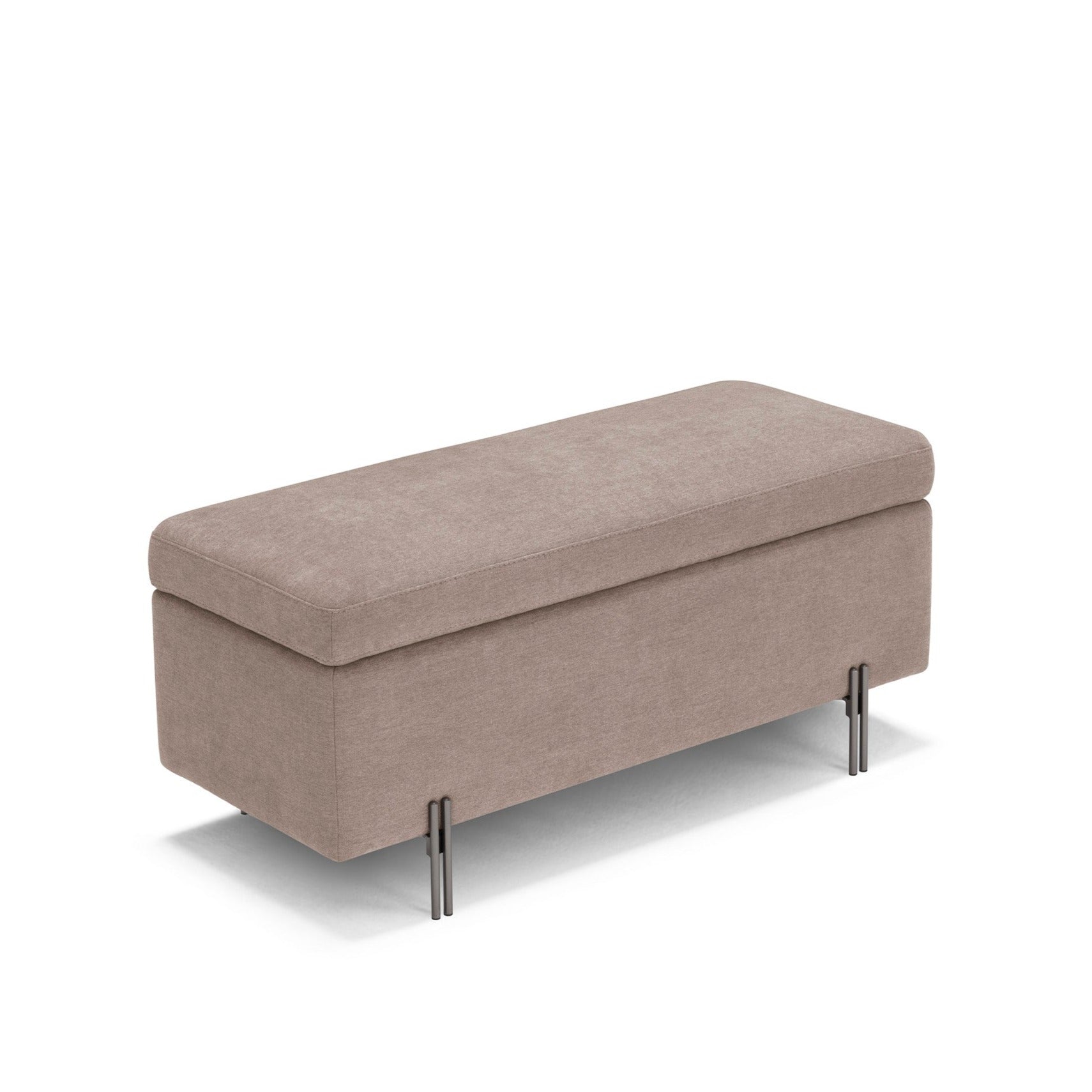 Panca Contenitore Made in Italy in Tessuto Cinigliato Camel - SARDORELLA 110x45 cm