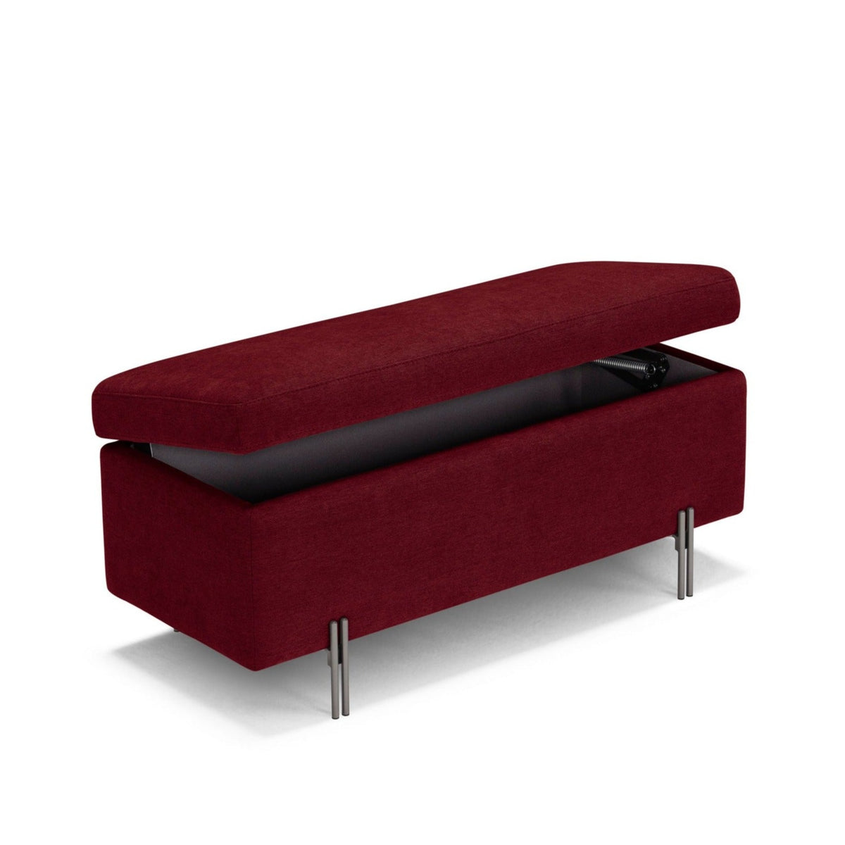 Panca Contenitore Made in Italy in Tessuto Cinigliato Bordeaux - SARDORELLA 110x45 cm