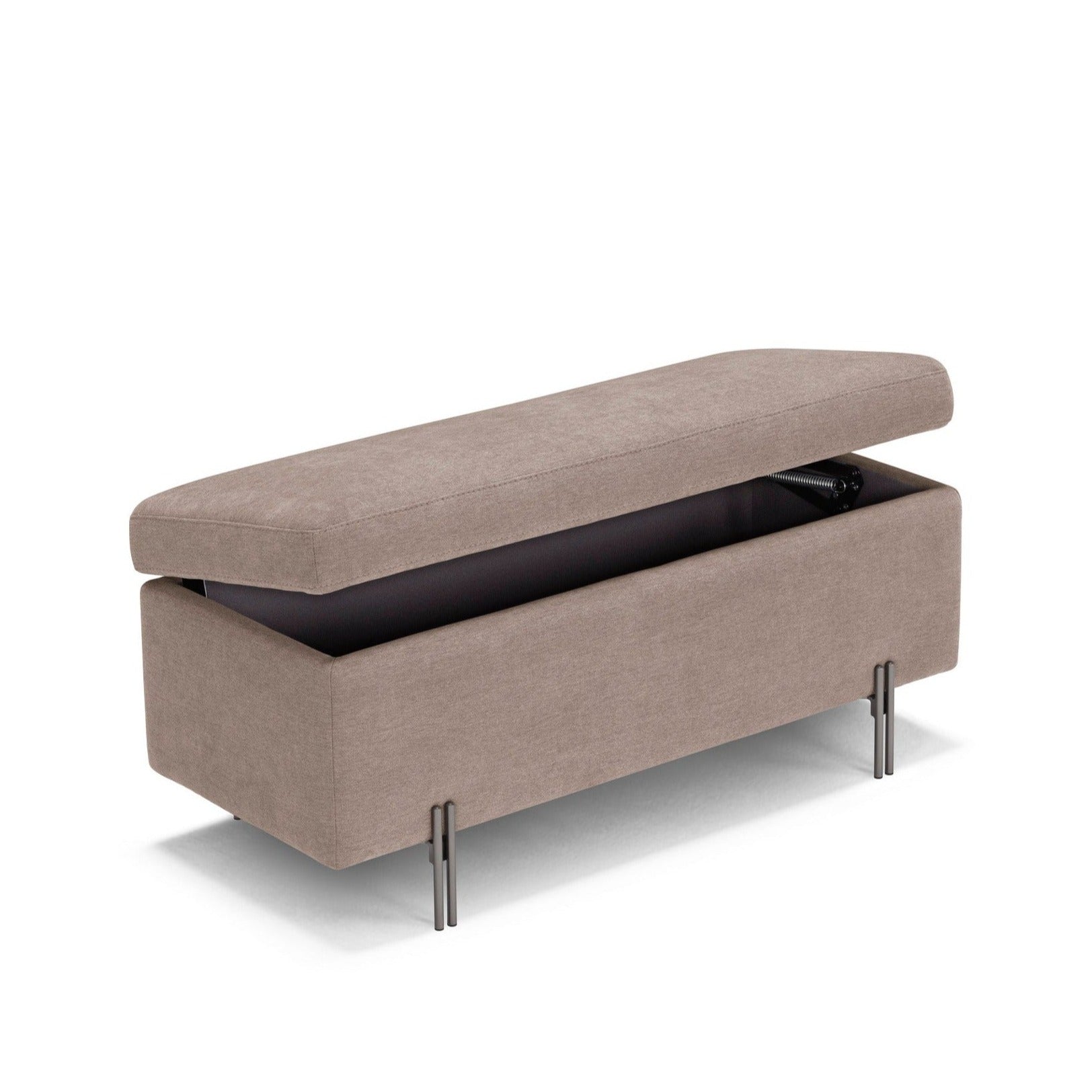 Panca Contenitore Made in Italy in Tessuto Cinigliato Camel - SARDORELLA 110x45 cm