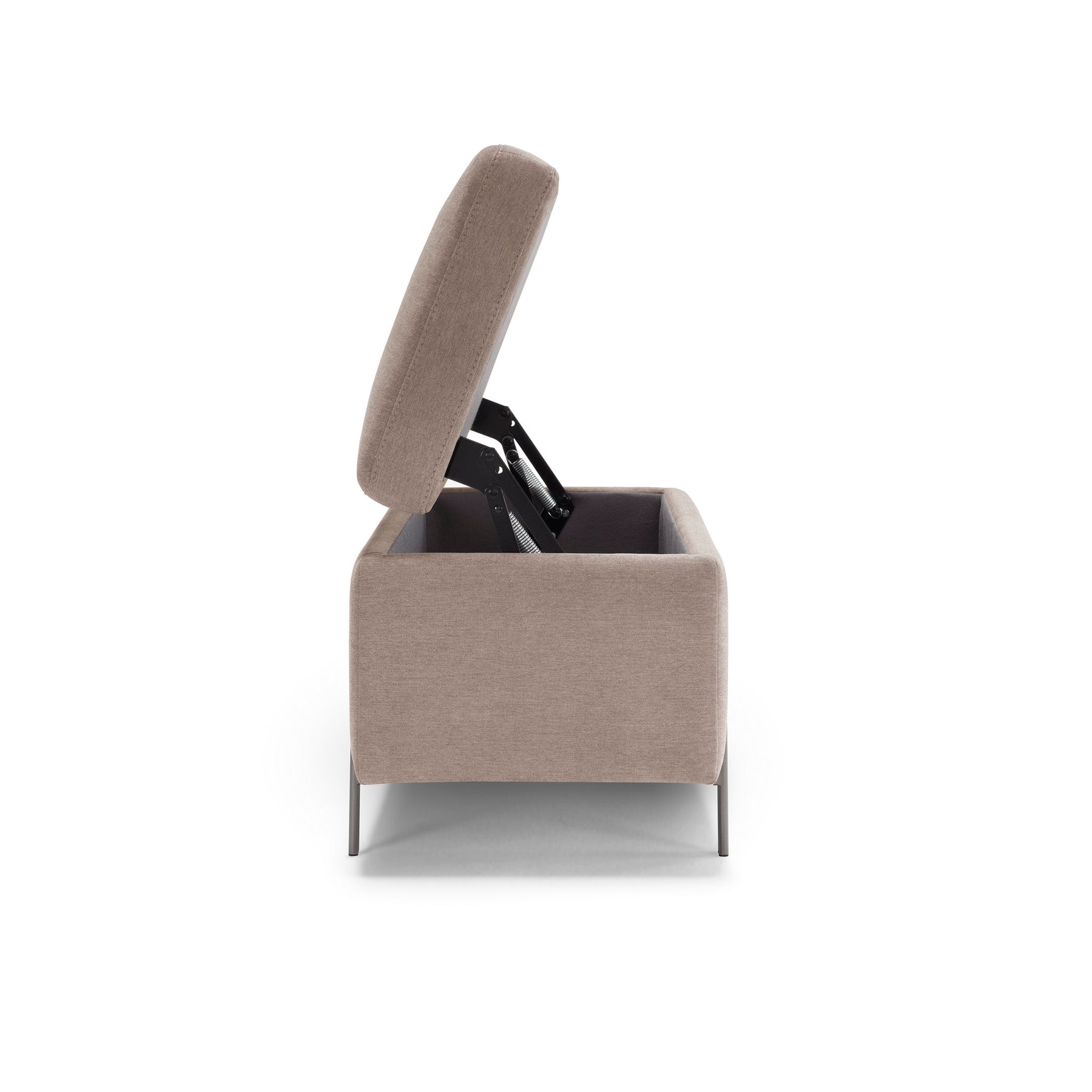 Panca Contenitore Made in Italy in Tessuto Cinigliato Camel - SARDORELLA 110x45 cm