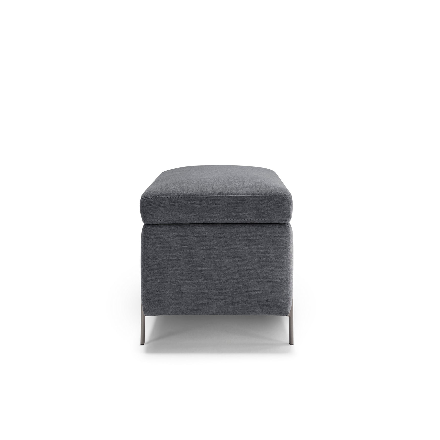 Panca Contenitore Made in Italy in Tessuto Cinigliato Grigio Scuro - SARDORELLA 110x45 cm