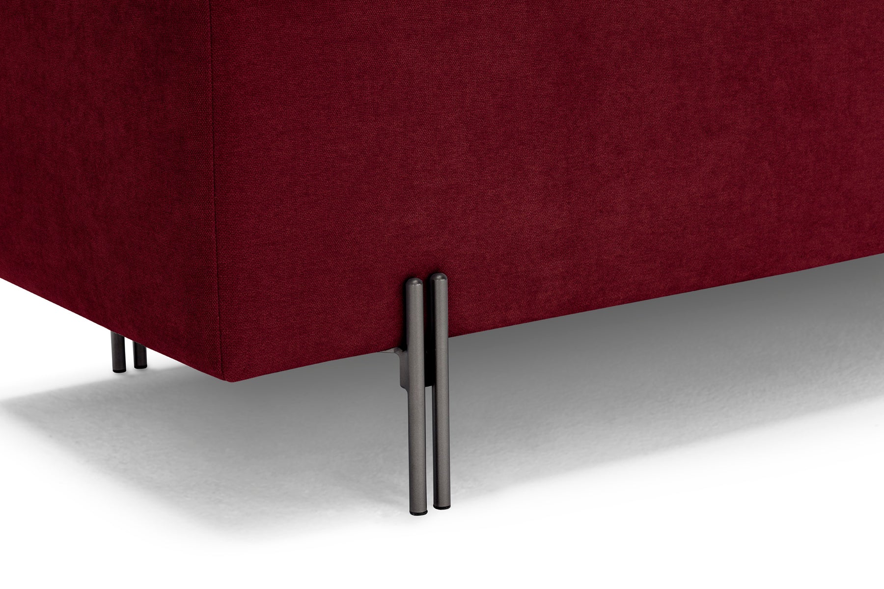 Panca Contenitore Made in Italy Trapuntata in Tessuto Cinigliato Bordeaux - CARAMAGNA 110x45 cm