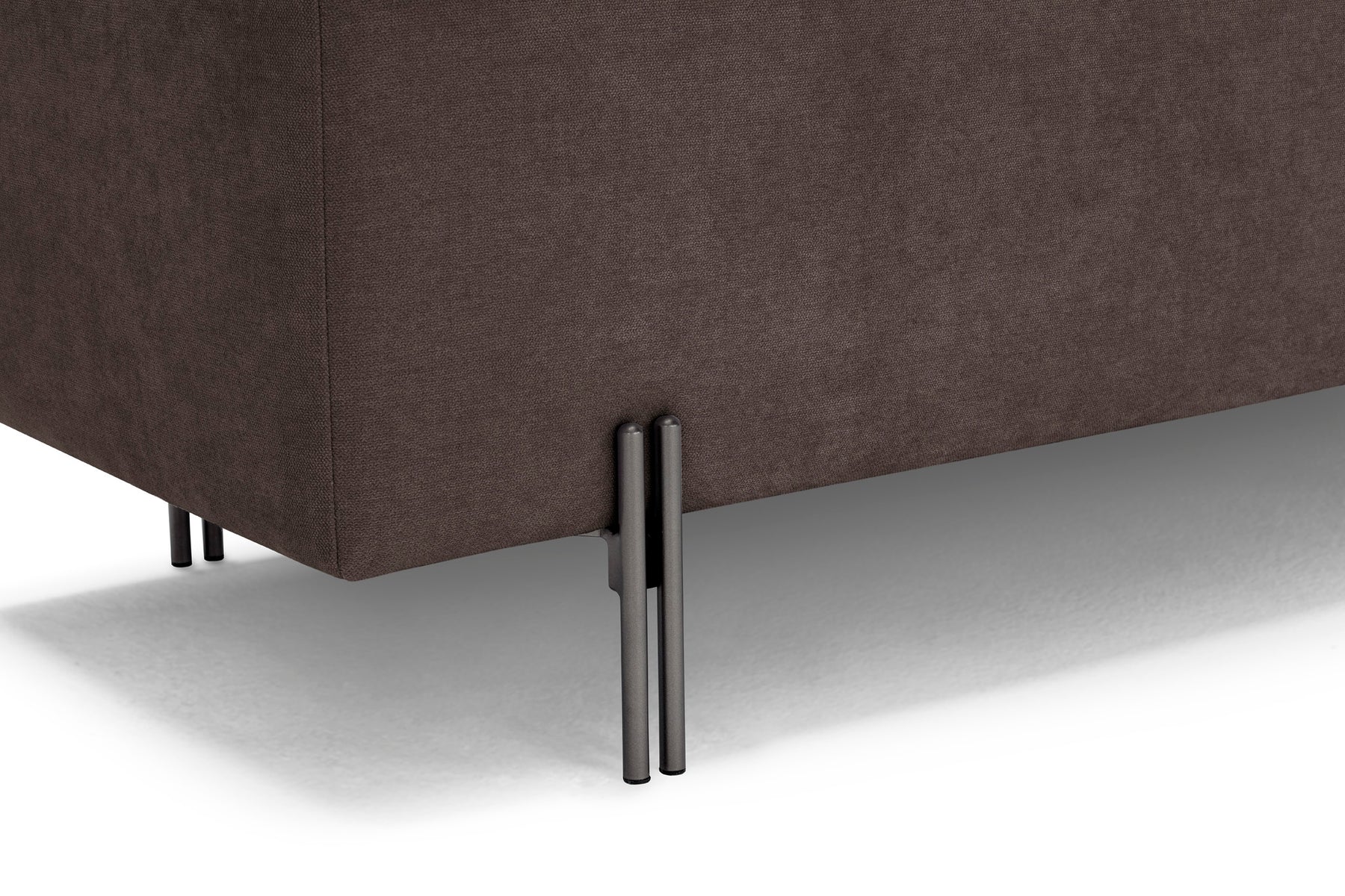 Panca Contenitore Made in Italy Trapuntata in Tessuto Cinigliato Marrone - CARAMAGNA 110x45 cm