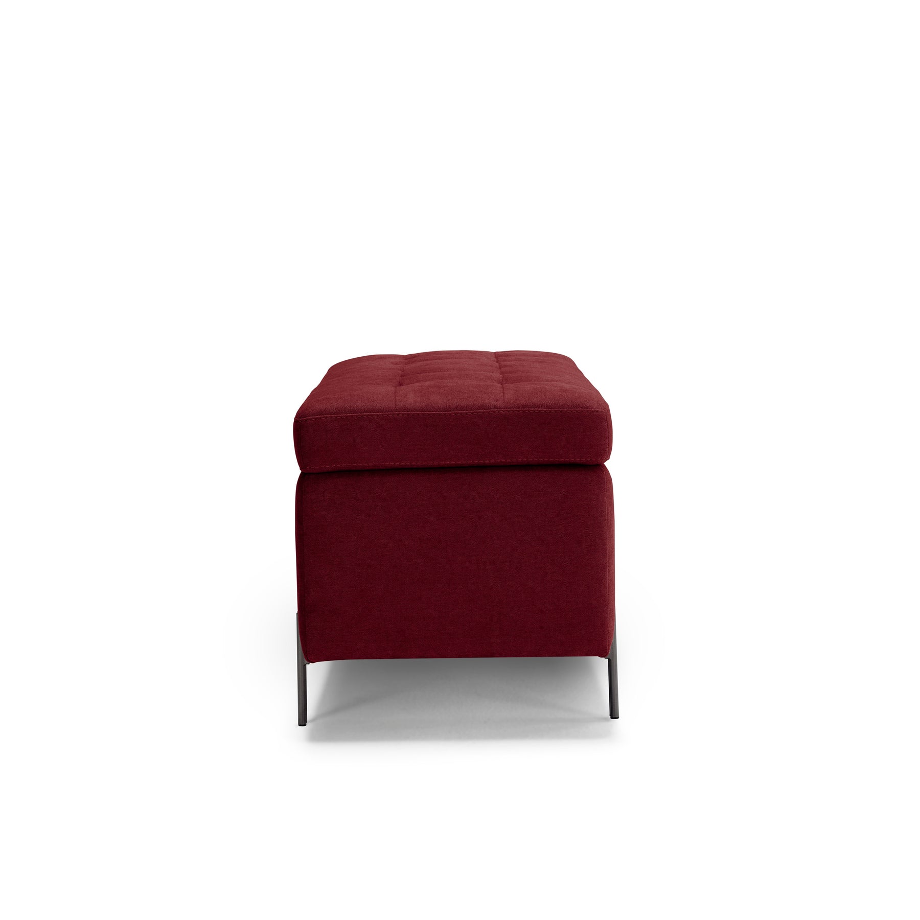 Panca Contenitore Made in Italy Trapuntata in Tessuto Cinigliato Bordeaux - CARAMAGNA 110x45 cm