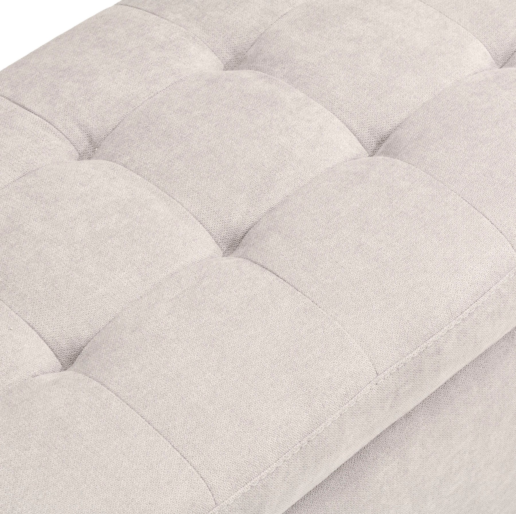 Panca Contenitore Made in Italy Trapuntata in Tessuto Cinigliato Beige - VALSURA