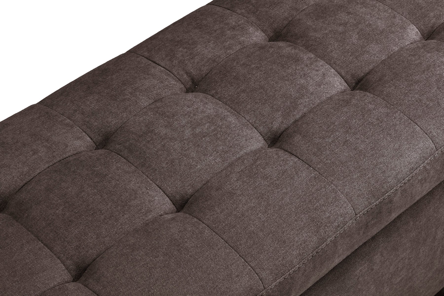 Panca Contenitore Made in Italy Trapuntata in Tessuto Cinigliato Marrone - CARAMAGNA 110x45 cm