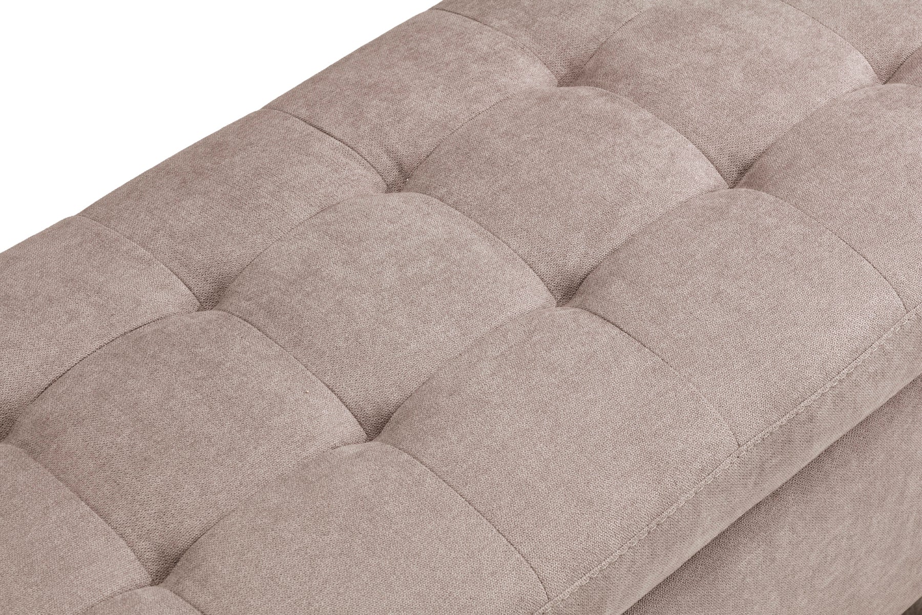 Panca Contenitore Made in Italy Trapuntata in Tessuto Cinigliato Camel - CARAMAGNA 110x45 cm