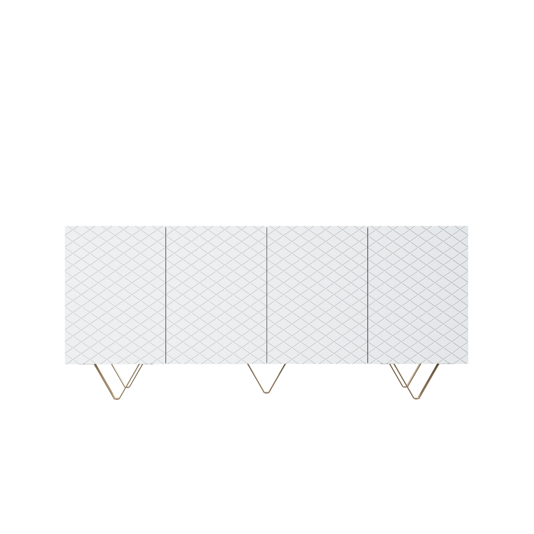 Madia 4 ante con piede in metallo oro Scalia 190x42 cm